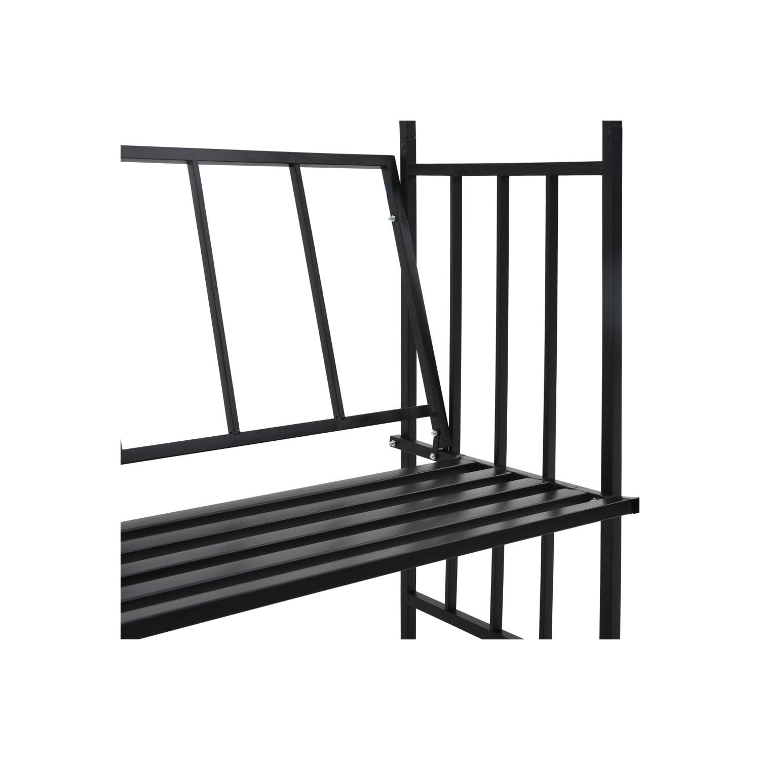 Arche de jardin avec banc en fer noir de 50,4 x x19,7 x x81,5 po de vidaXL