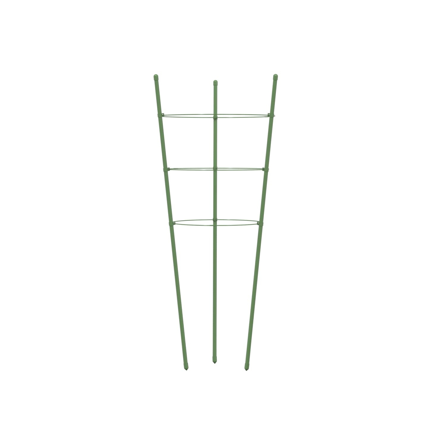 vidaXL Garden Plant Supports with 3 Rings 5 pcs Green 45 cm Steel