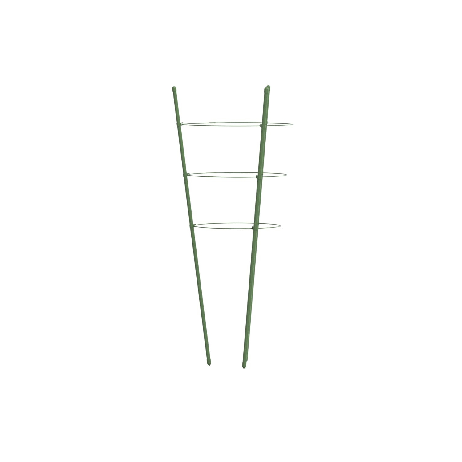 vidaXL Garden Plant Supports with 3 Rings 5 pcs Green 45 cm Steel