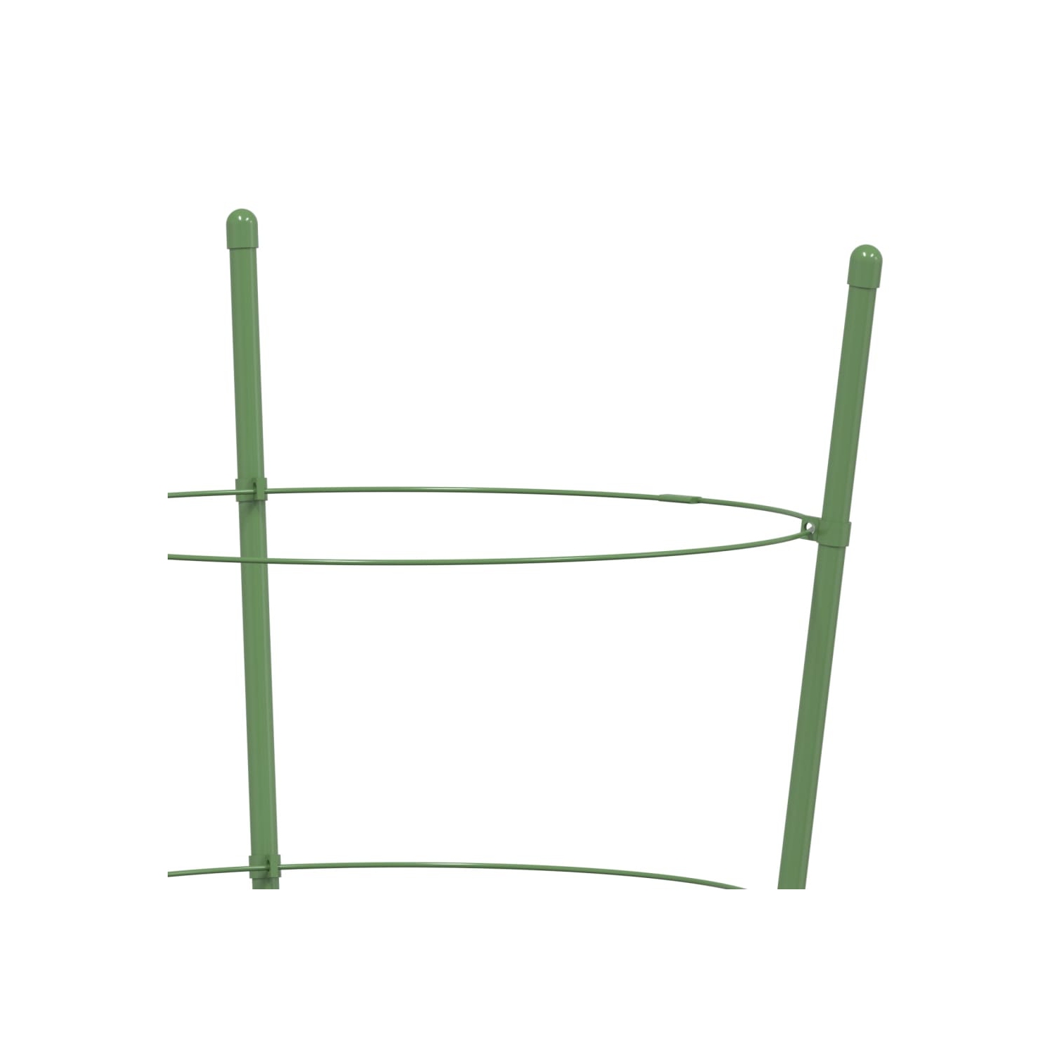 vidaXL Garden Plant Supports with 3 Rings 5 pcs Green 45 cm Steel