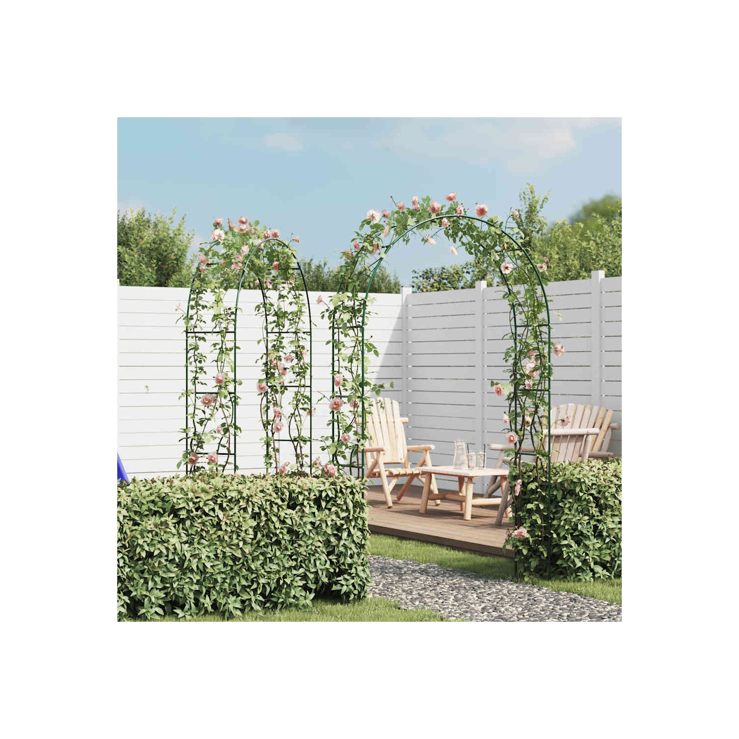 VidaXL – Arche de jardin en treillis d'arche, arche en métal, résistant aux intempéries, 94 1 haut. X 55 larg., noir, 2 larg. X 5 prof. (Po)