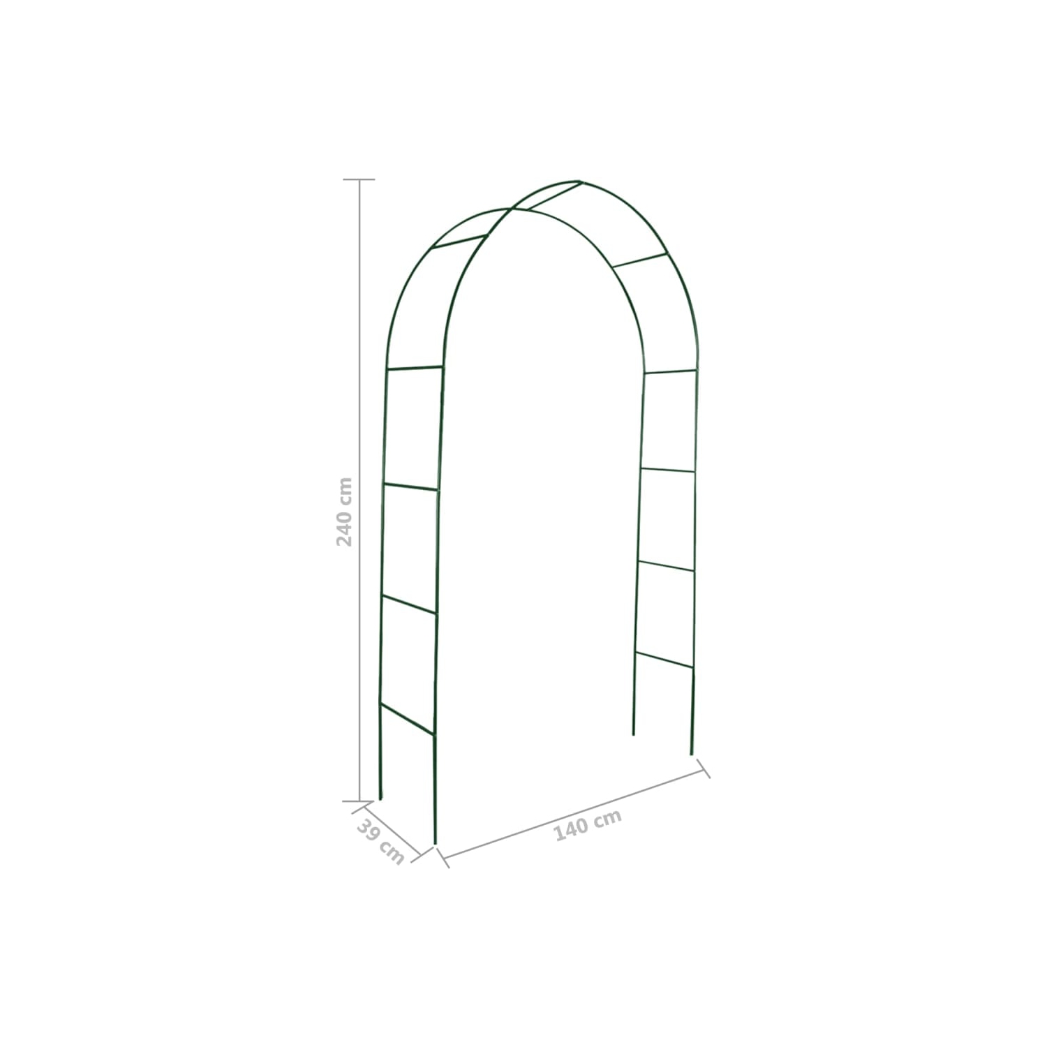 VidaXL – Arche de jardin en treillis d'arche, arche en métal, résistant aux intempéries, 94 1 haut. X 55 larg., noir, 2 larg. X 5 prof. (Po)