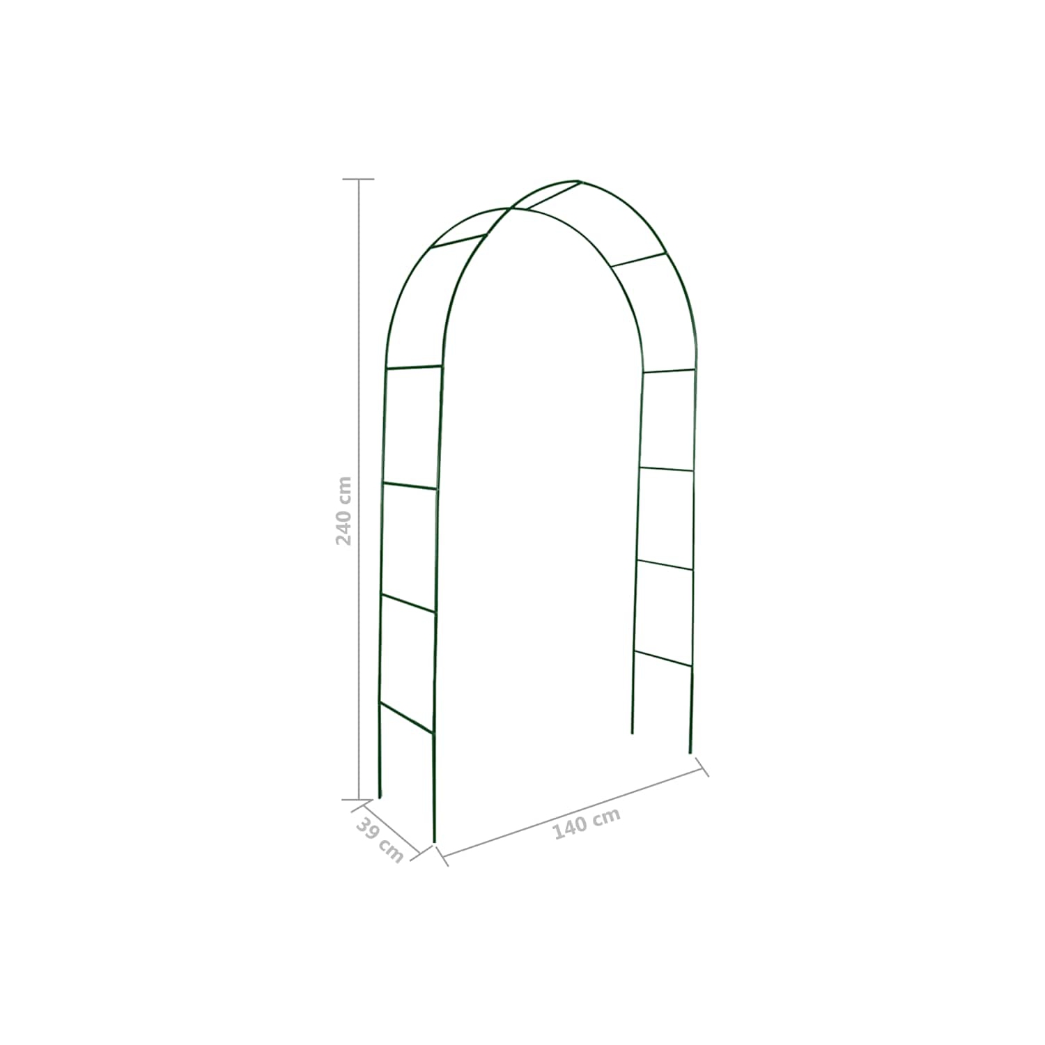 VidaXL – Arche de jardin en treillis d'arche, arche en métal, résistant aux intempéries, 94 1 haut. X 55 larg., noir, 2 larg. X 5 prof. (Po)