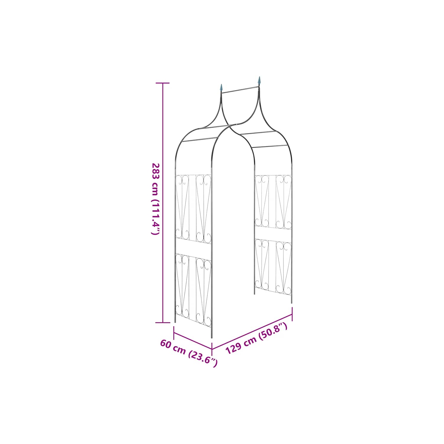 Plantes grimpantes à motif d'arche de jardin de vidaxXL, vert foncé