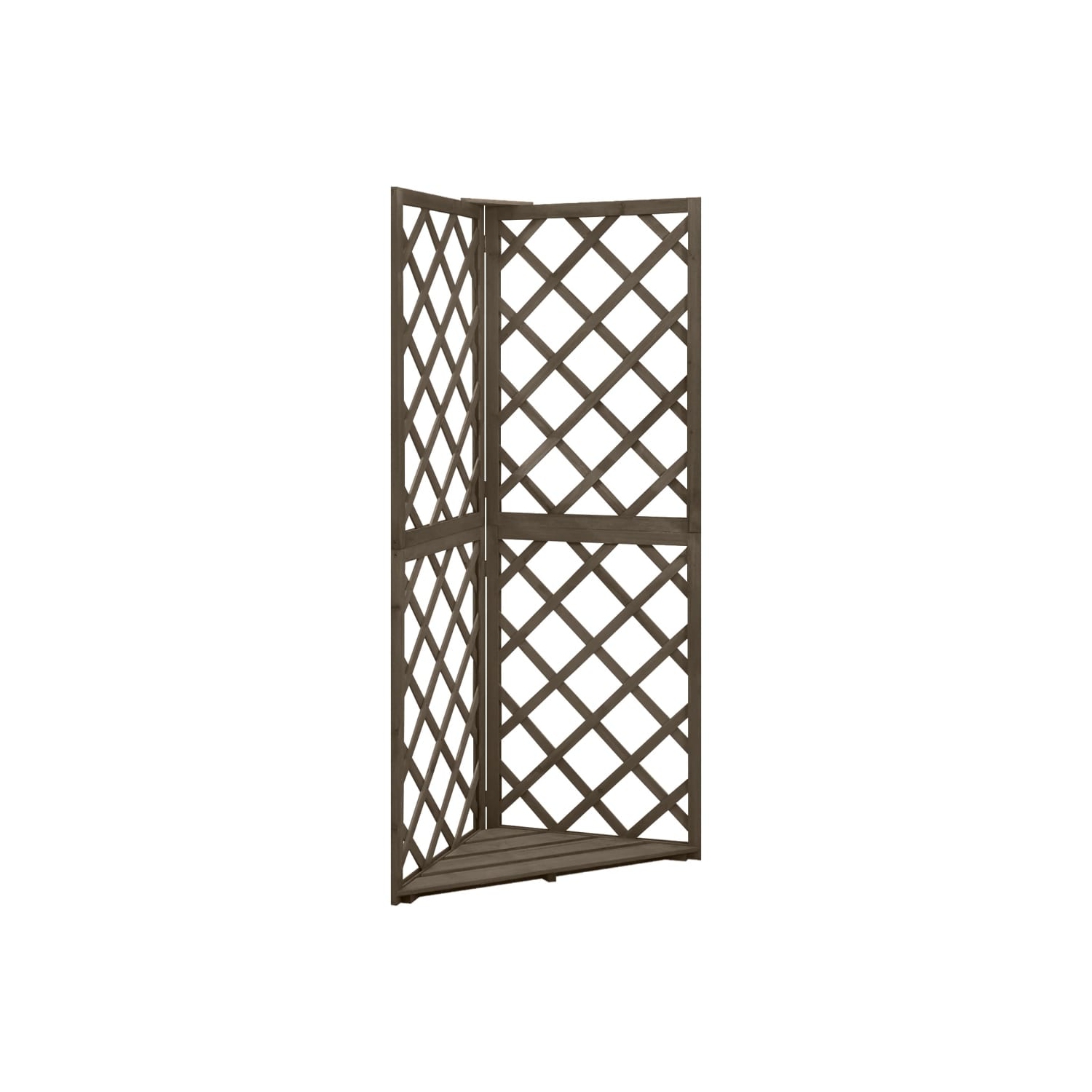 vidaXL Corner Trellis Grey 50x50x145 cm Solid Fir Wood
