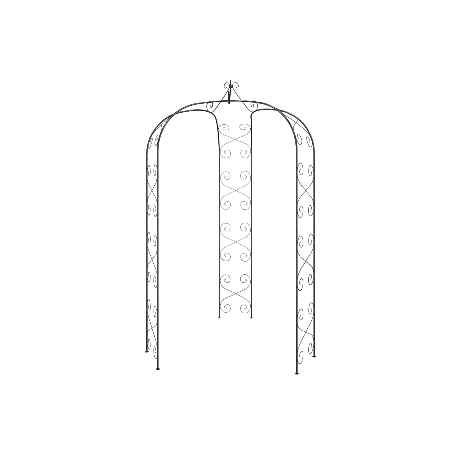 Arche de jardin vidaXL noire Ø180xAcier 255&nbsp;cm