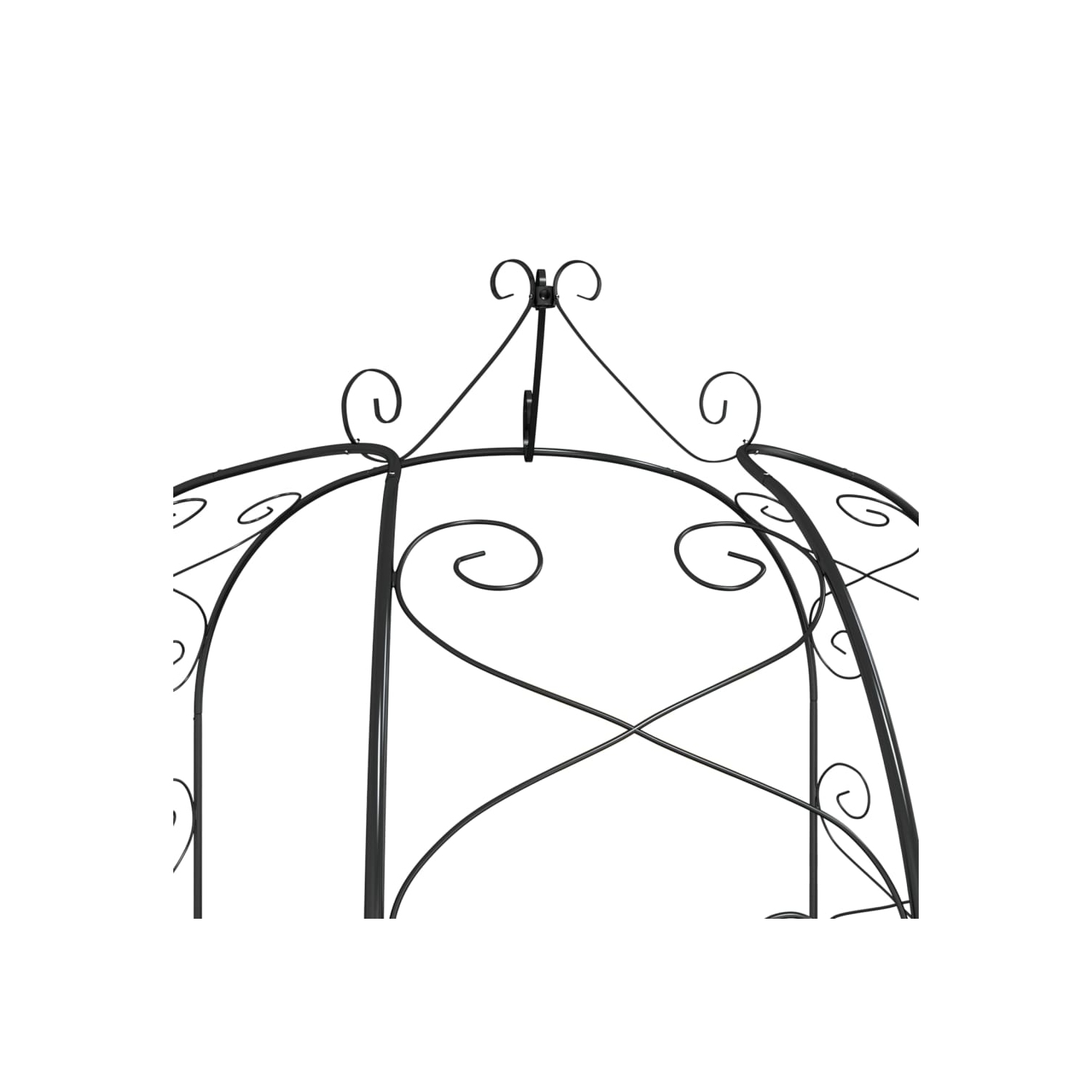 Arche de jardin vidaXL noire Ø180xAcier 255&nbsp;cm