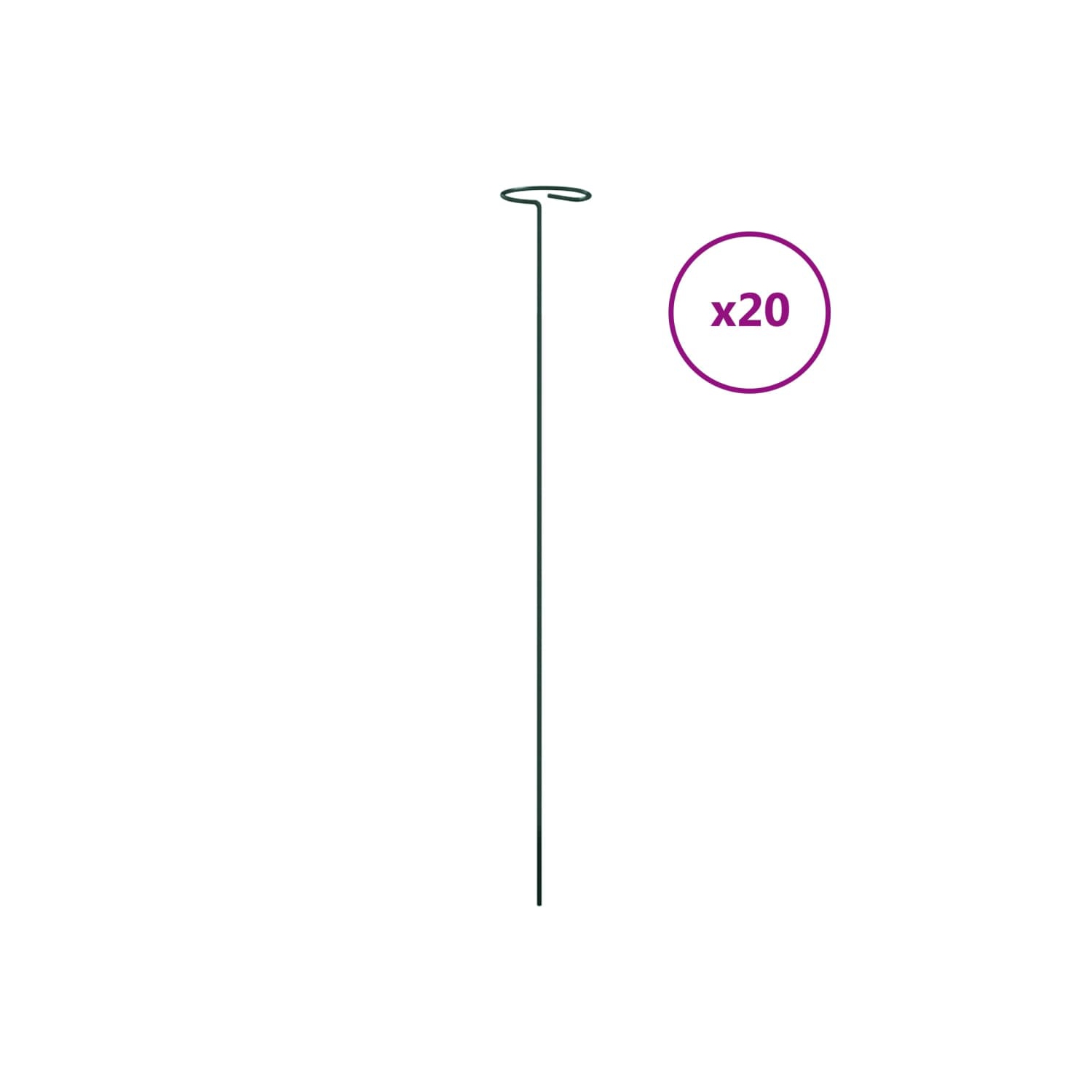 vidaXL Garden Plant Stakes 20 pcs Dark Green 61 cm Steel