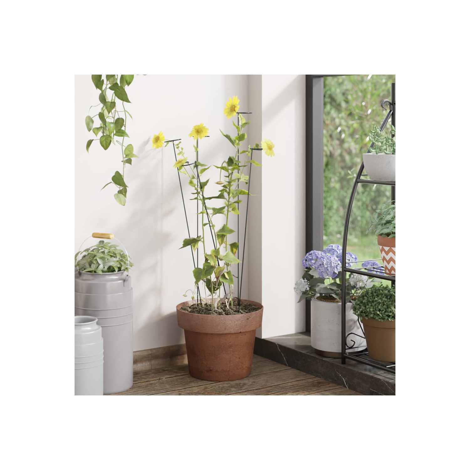 vidaXL Garden Plant Stakes 20 pcs Dark Green 61 cm Steel