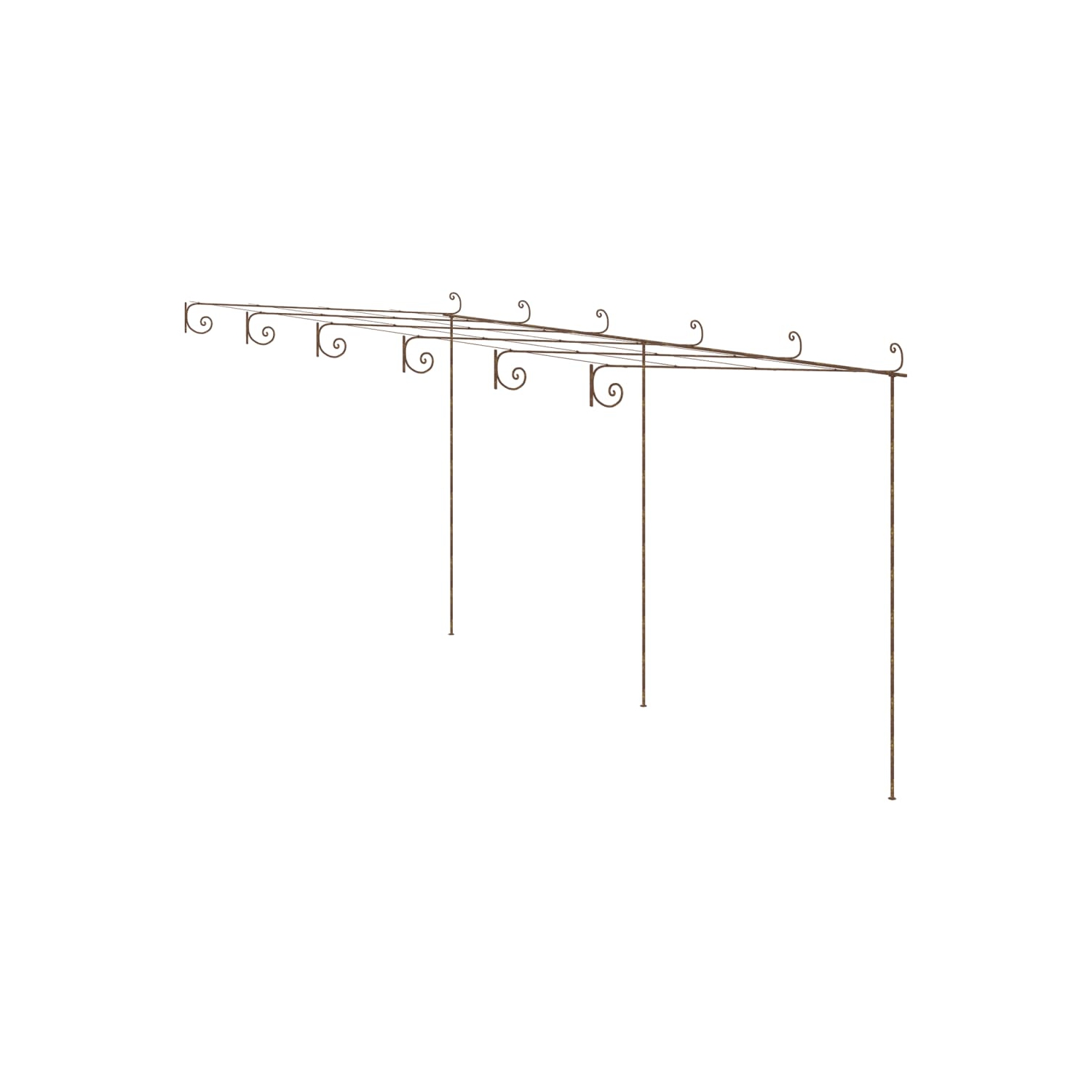 Pergola de jardin en Pergola de vidaXL, brun antique, 6 x 3 x 3 po, fer 2,5&nbsp;m