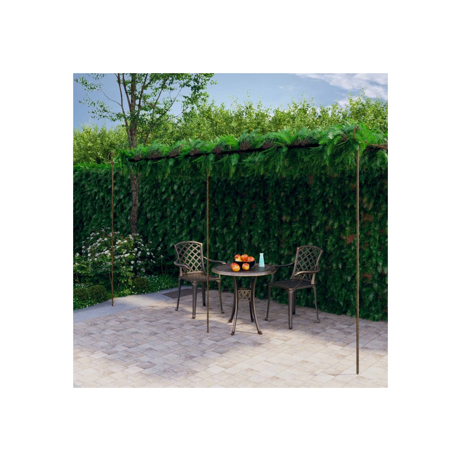 Pergola de jardin en Pergola de vidaXL, brun antique, 6 x 3 x 3 po, fer 2,5&nbsp;m
