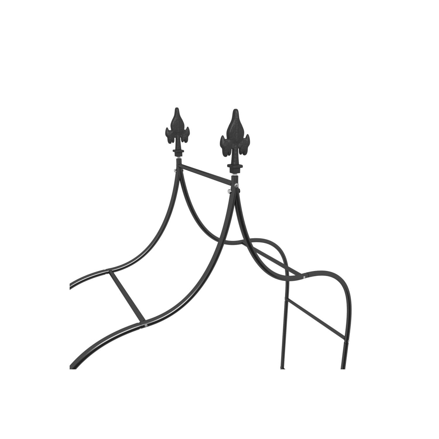 vidaXL Garden Arches 2 pcs Black 120x38x260 cm Steel