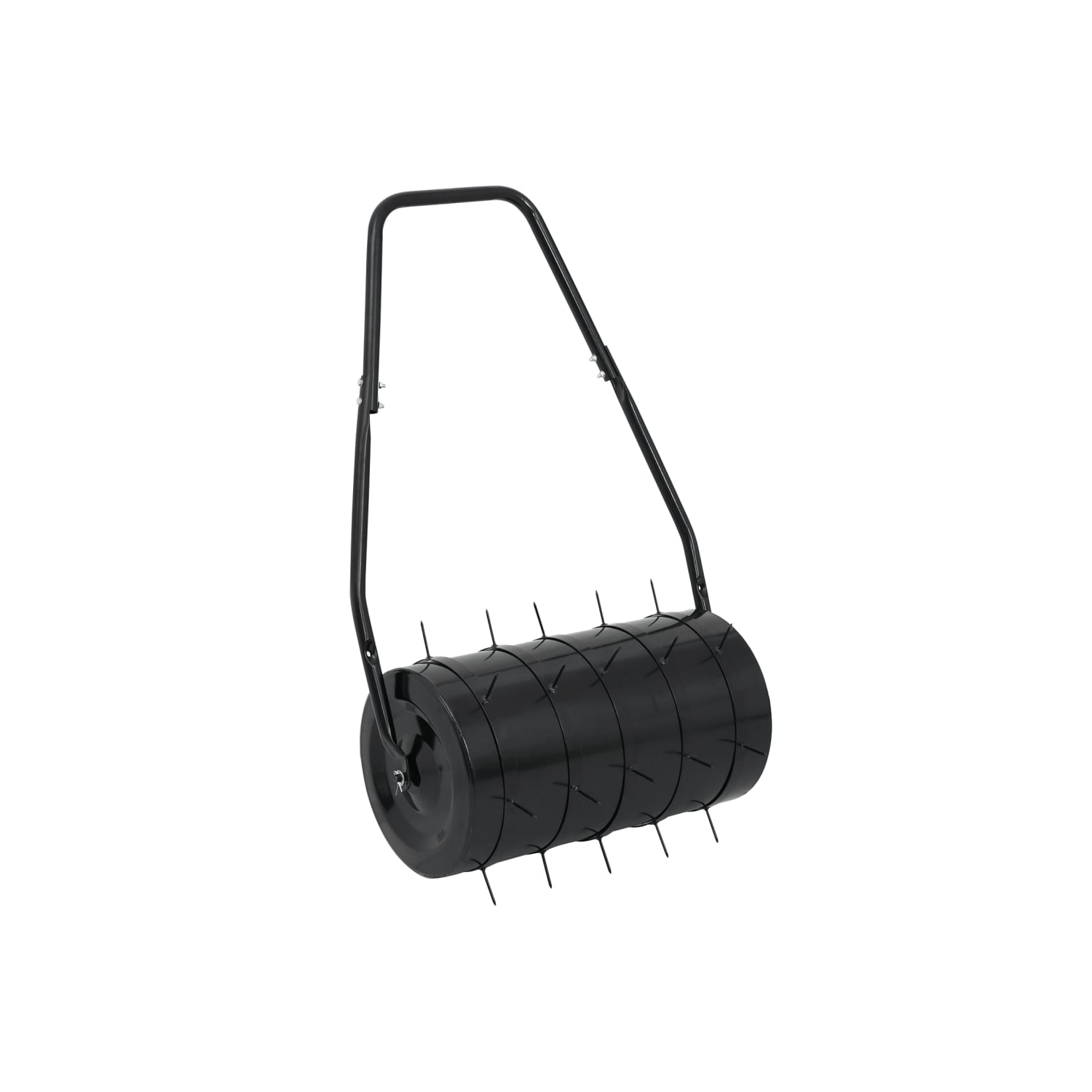 vidaXL Garden Lawn Roller Pull with Aerator Clamps Black 42 L Iron and Steel