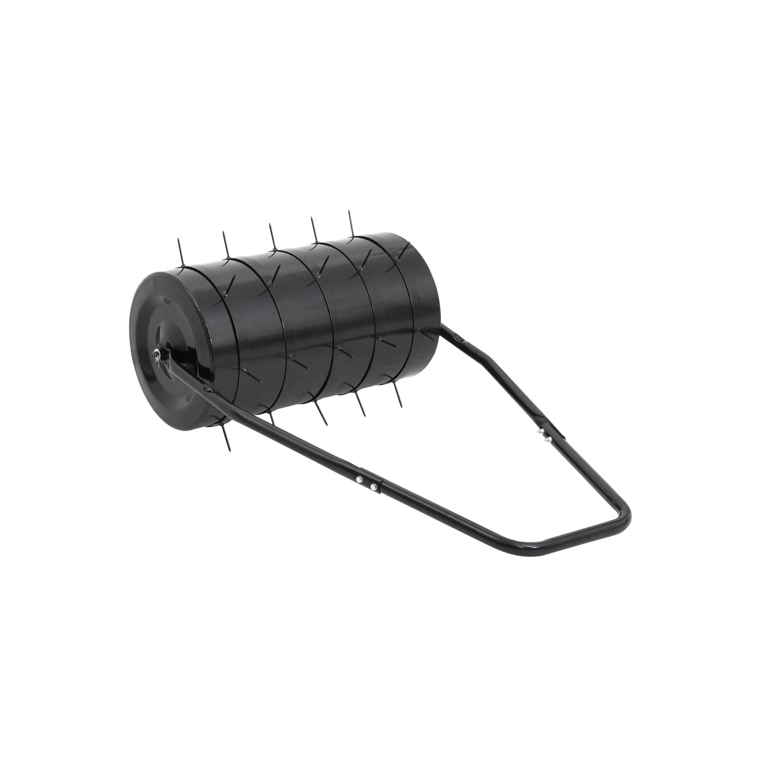 vidaXL Garden Lawn Roller Pull with Aerator Clamps Black 42 L Iron and Steel