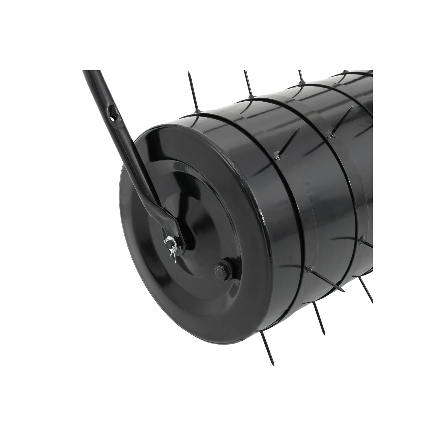 vidaXL Garden Lawn Roller Pull with Aerator Clamps Black 42 L Iron and Steel