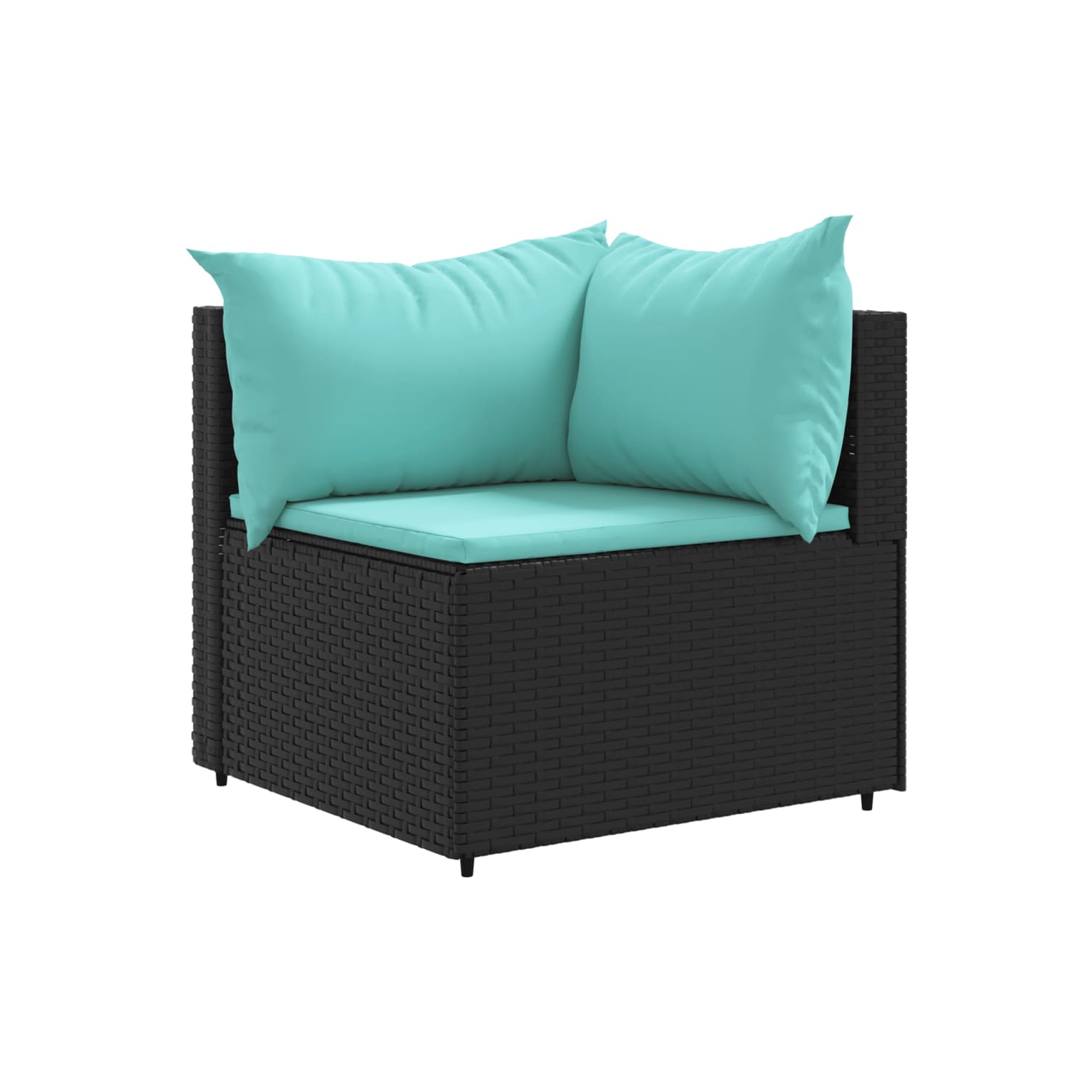 Ensemble de salon de jardin de 4 pièces avec coussins en poly rotin noir de vidaXL