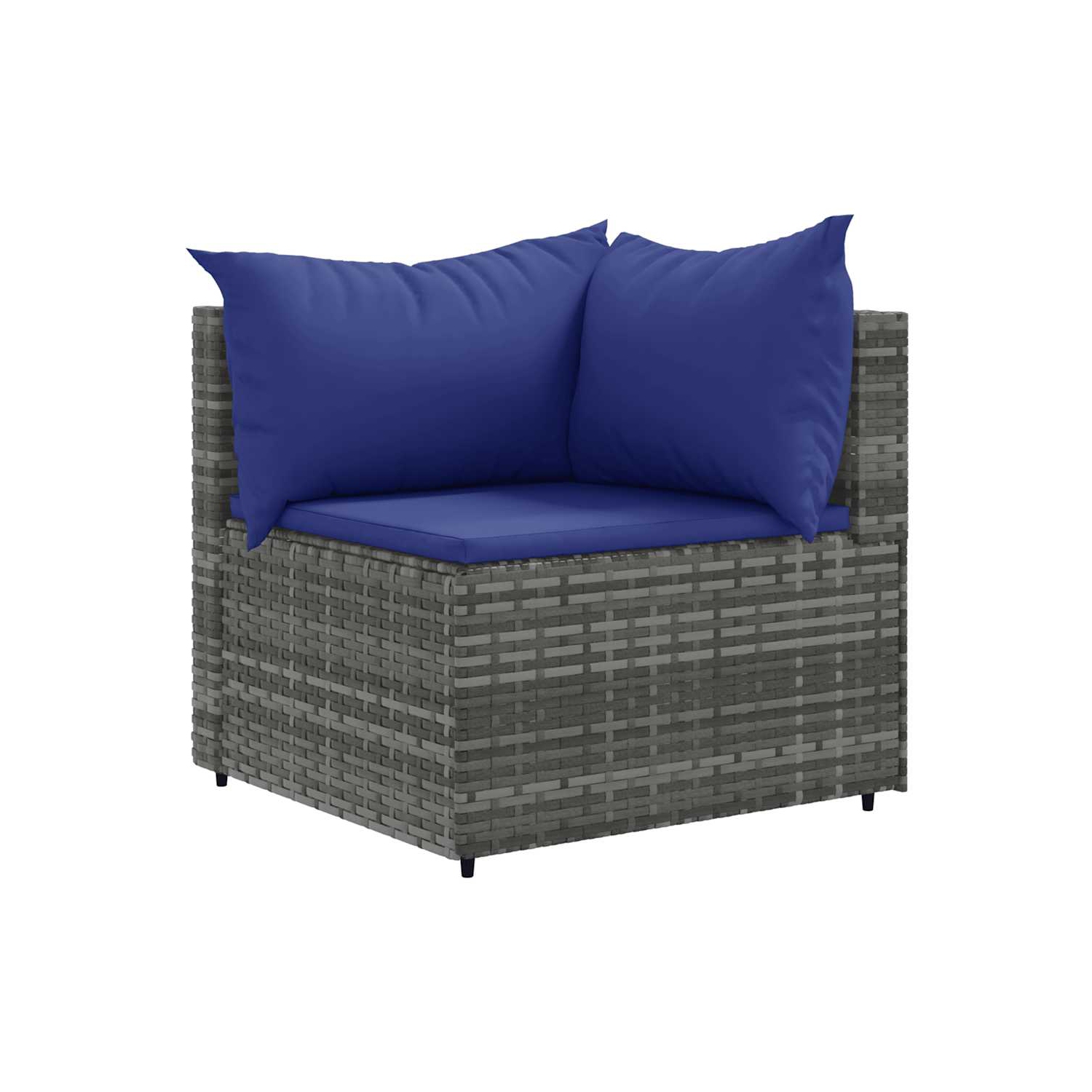 Ensemble de salon de jardin de 5 pièces avec coussins en poly rotin gris de vidaXL