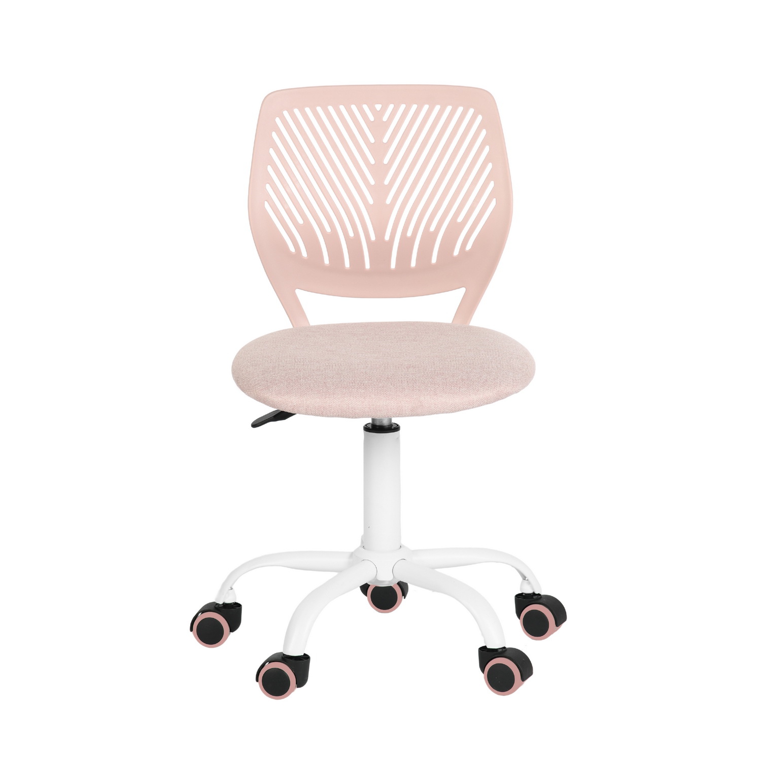 Homy Casa Adjustable Task Chair with Ergonomic Back Soft Seat Wheels, Blush