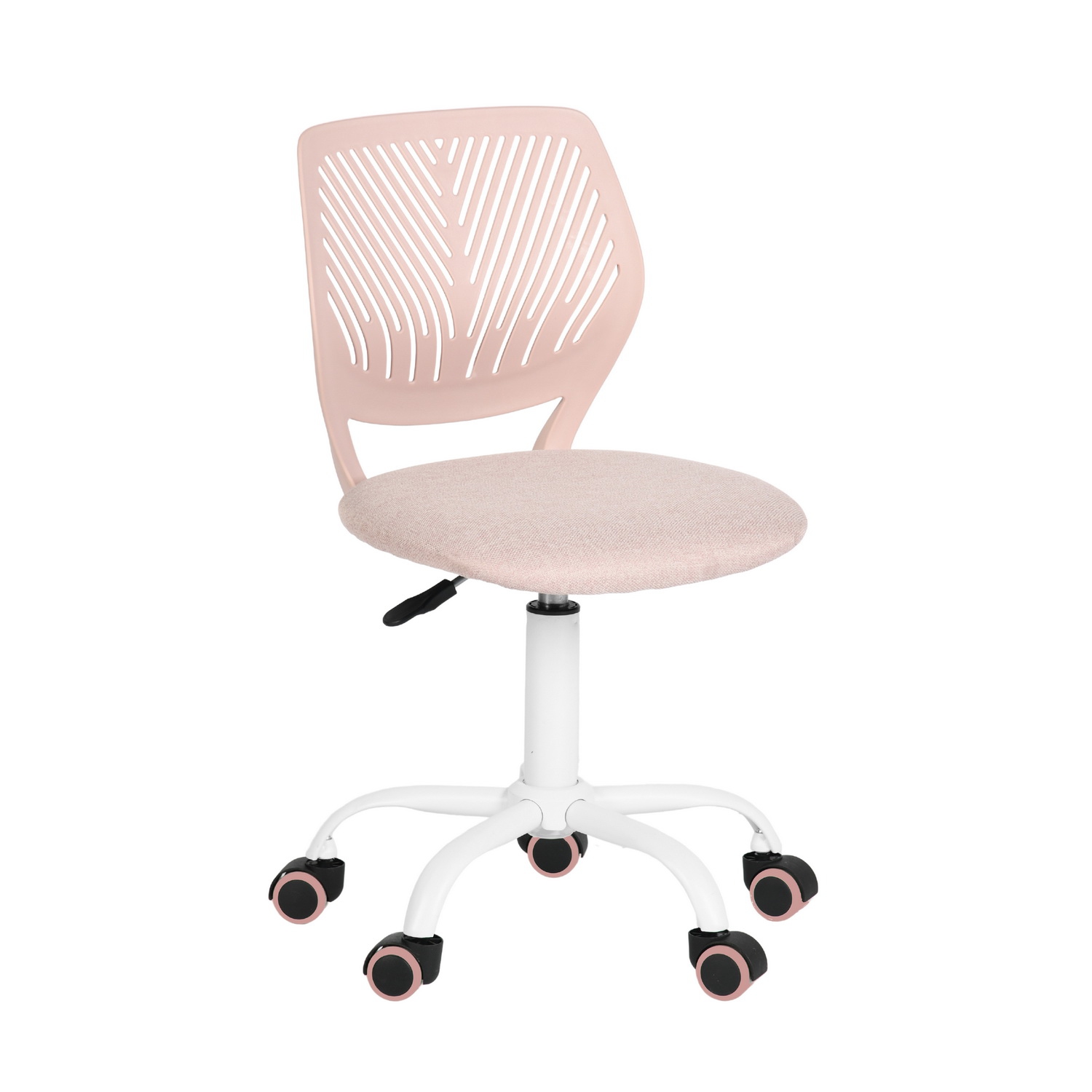 Homy Casa Adjustable Task Chair with Ergonomic Back Soft Seat Wheels, Blush