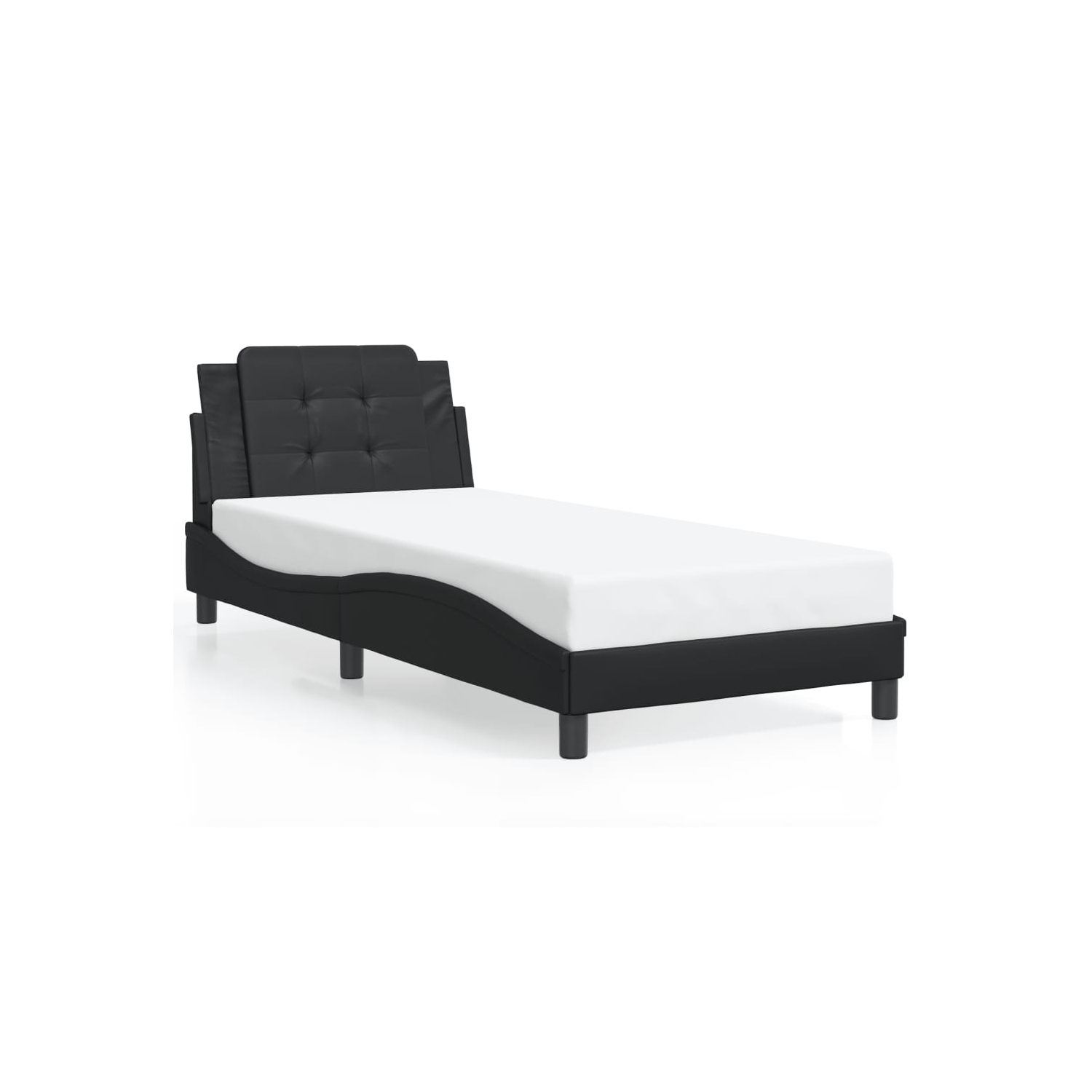 vidaXL Bed Frame with LED without Mattress "Zadar" Black 100x203 cm