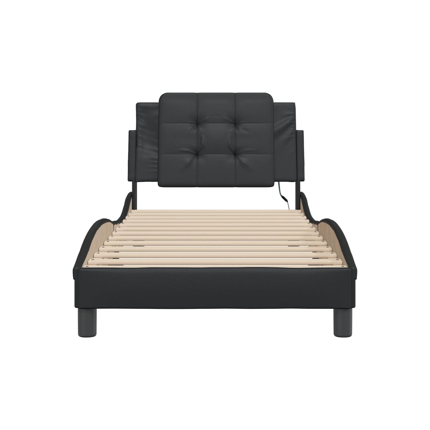 vidaXL Bed Frame with LED without Mattress "Zadar" Black 100x203 cm