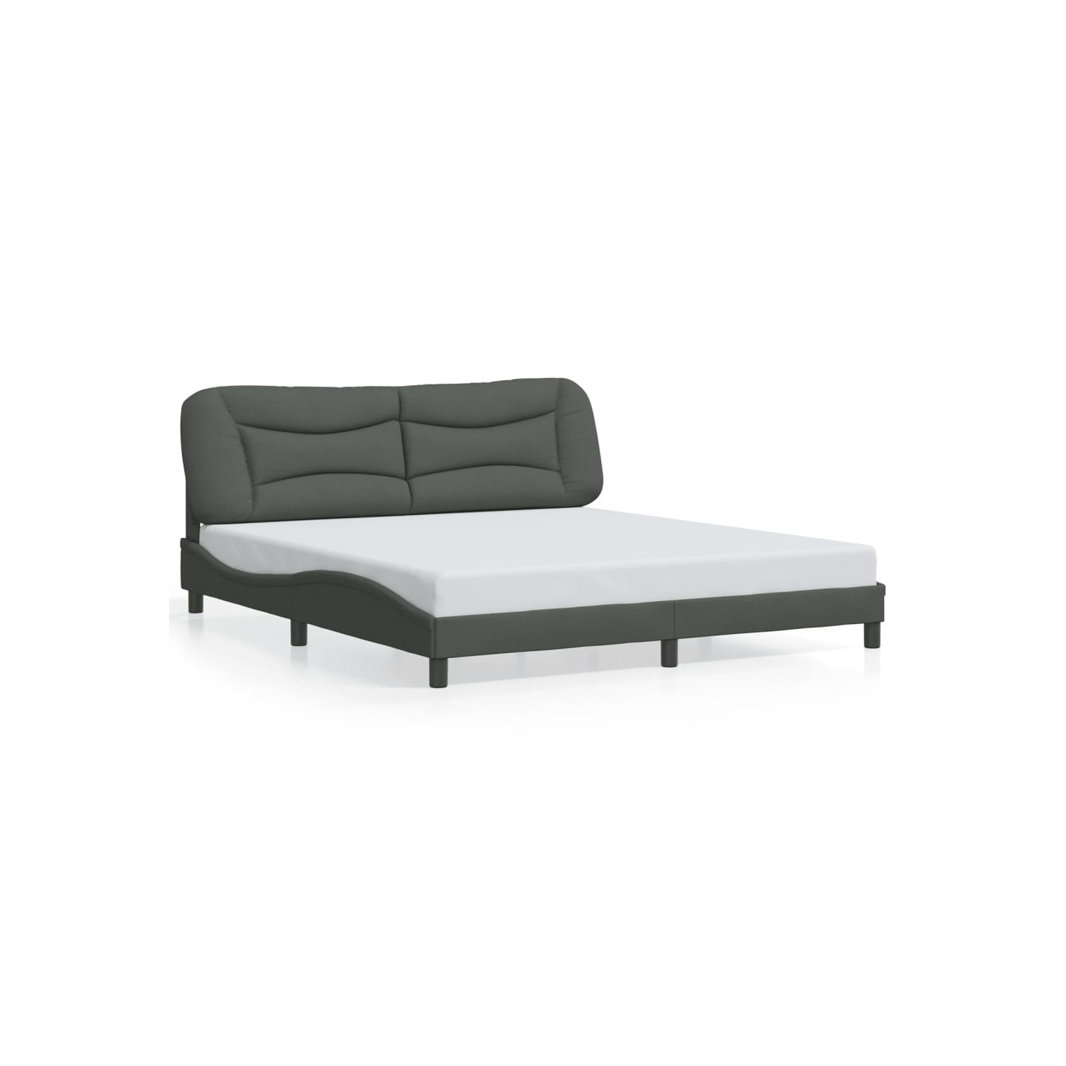 Cadre de lit vidaXL avec LED sans matelas «&nbsp;Hvar&nbsp;», tissu 203&nbsp;cm gris foncé 193 unités