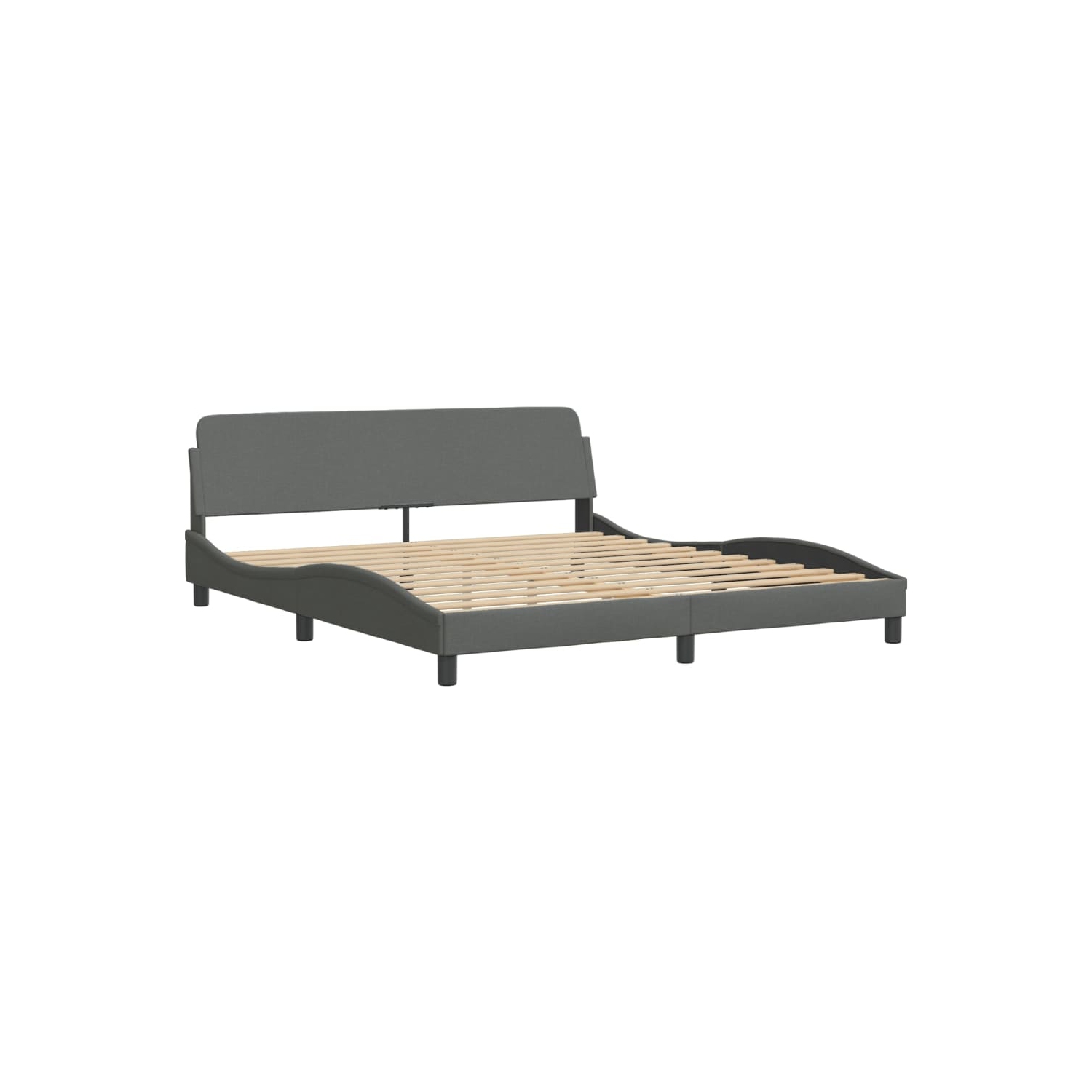 Cadre de lit vidaXL avec LED sans matelas «&nbsp;Hvar&nbsp;», tissu 203&nbsp;cm gris foncé 193 unités