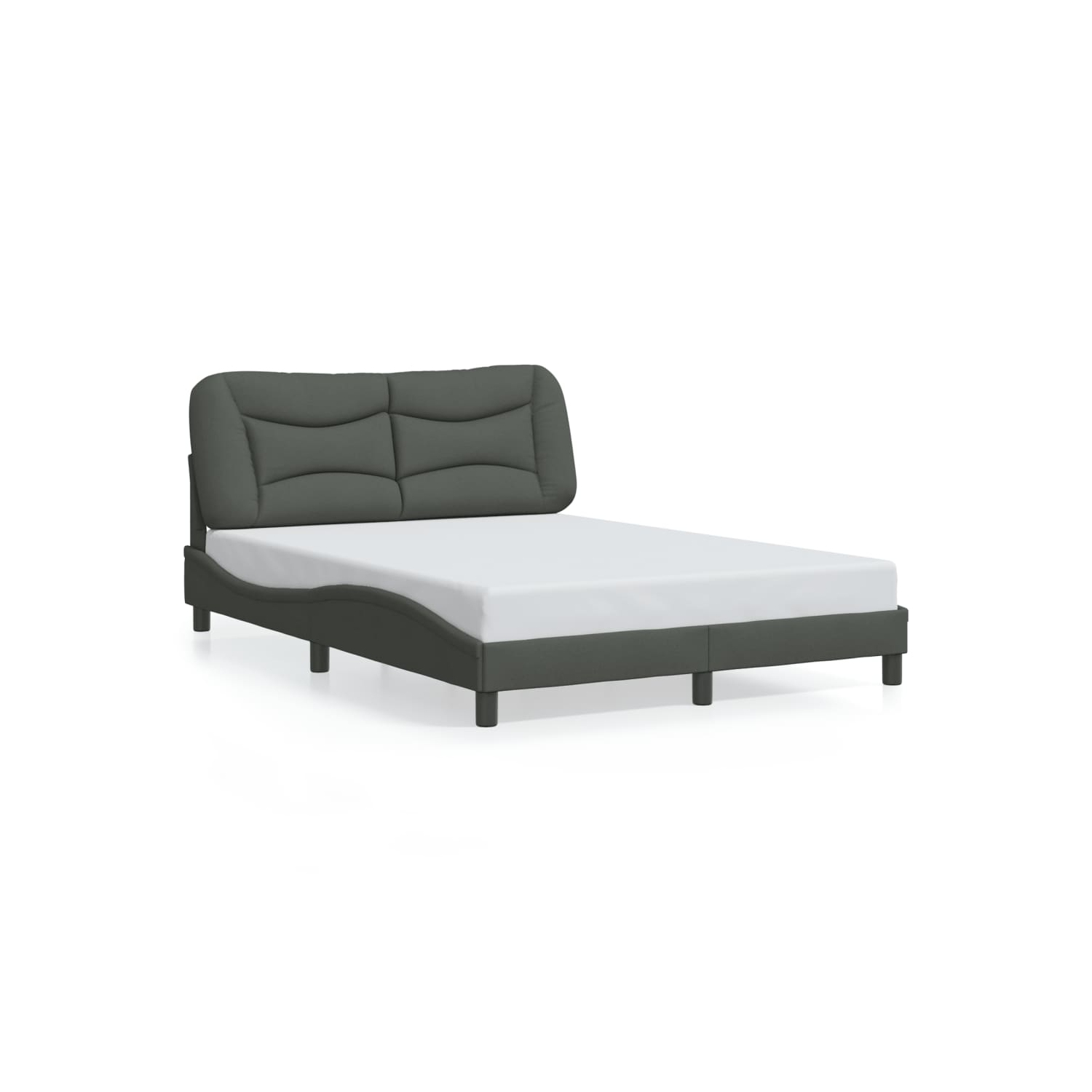 Cadre de lit vidaXL avec LED sans matelas «&nbsp;Hvar&nbsp;», tissu 190&nbsp;cm gris foncé 137 unités