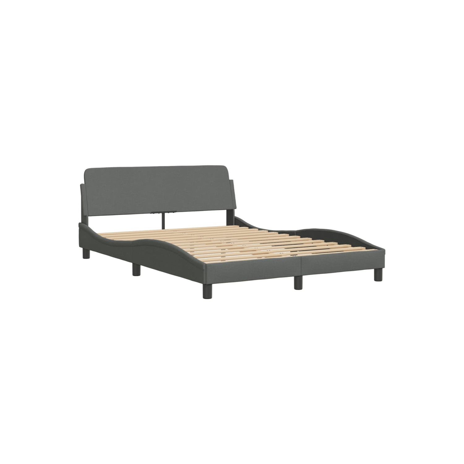 Cadre de lit vidaXL avec LED sans matelas «&nbsp;Hvar&nbsp;», tissu 190&nbsp;cm gris foncé 137 unités