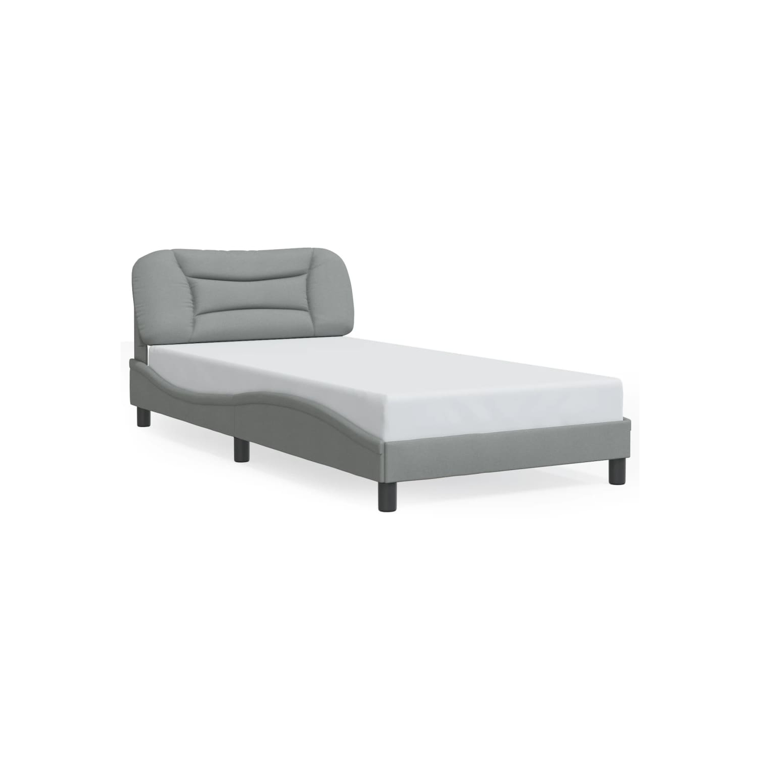 Cadre de lit vidaXL avec LED sans matelas « Hvar », tissu 190 cm gris pâle 100 unités