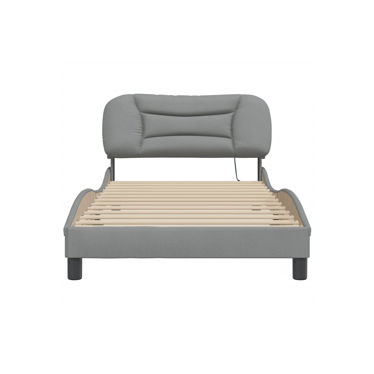 Cadre de lit vidaXL avec LED sans matelas « Hvar », tissu 190 cm gris pâle 100 unités