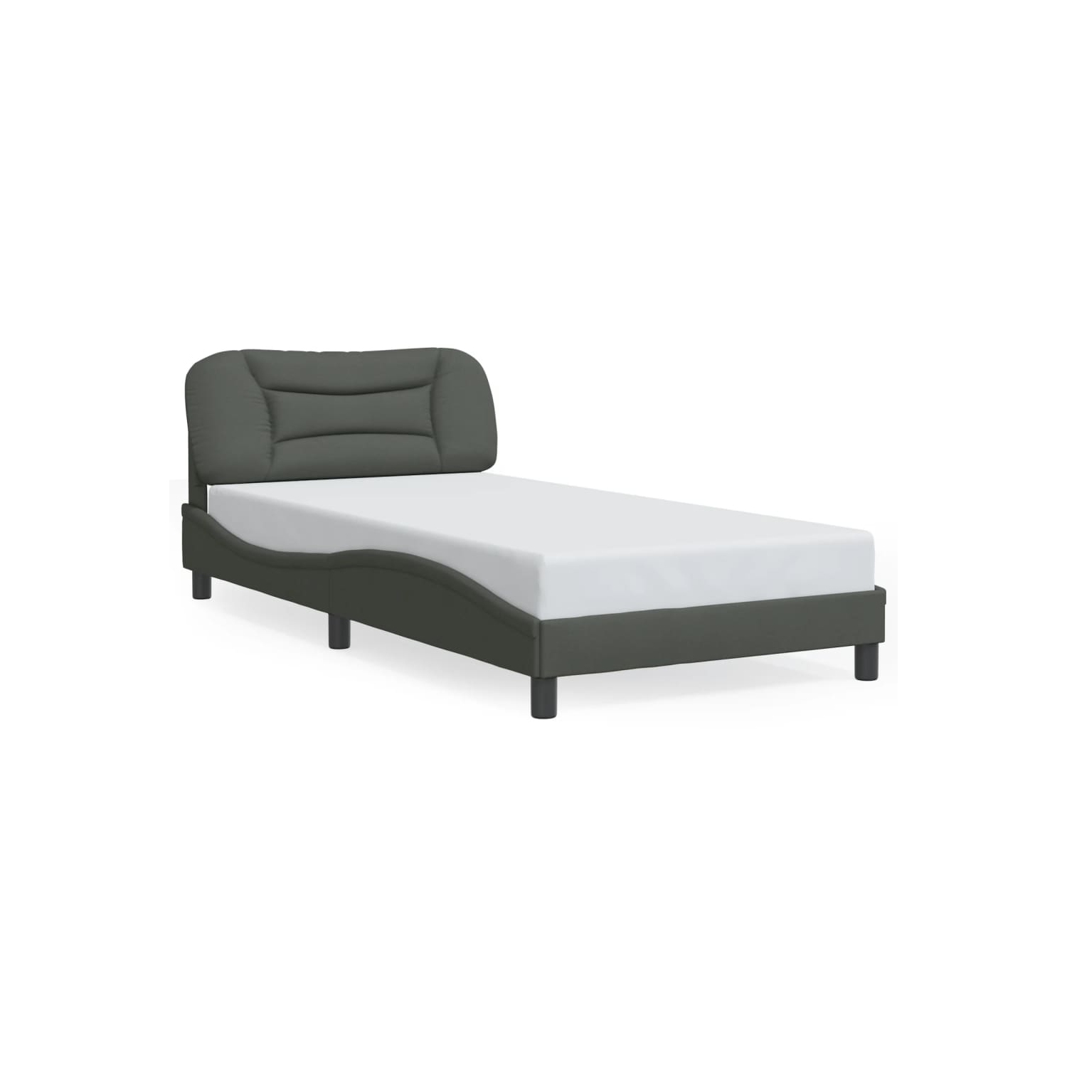 Cadre de lit vidaXL avec LED sans matelas «&nbsp;Hvar&nbsp;», tissu 203&nbsp;cm gris foncé 100 unités