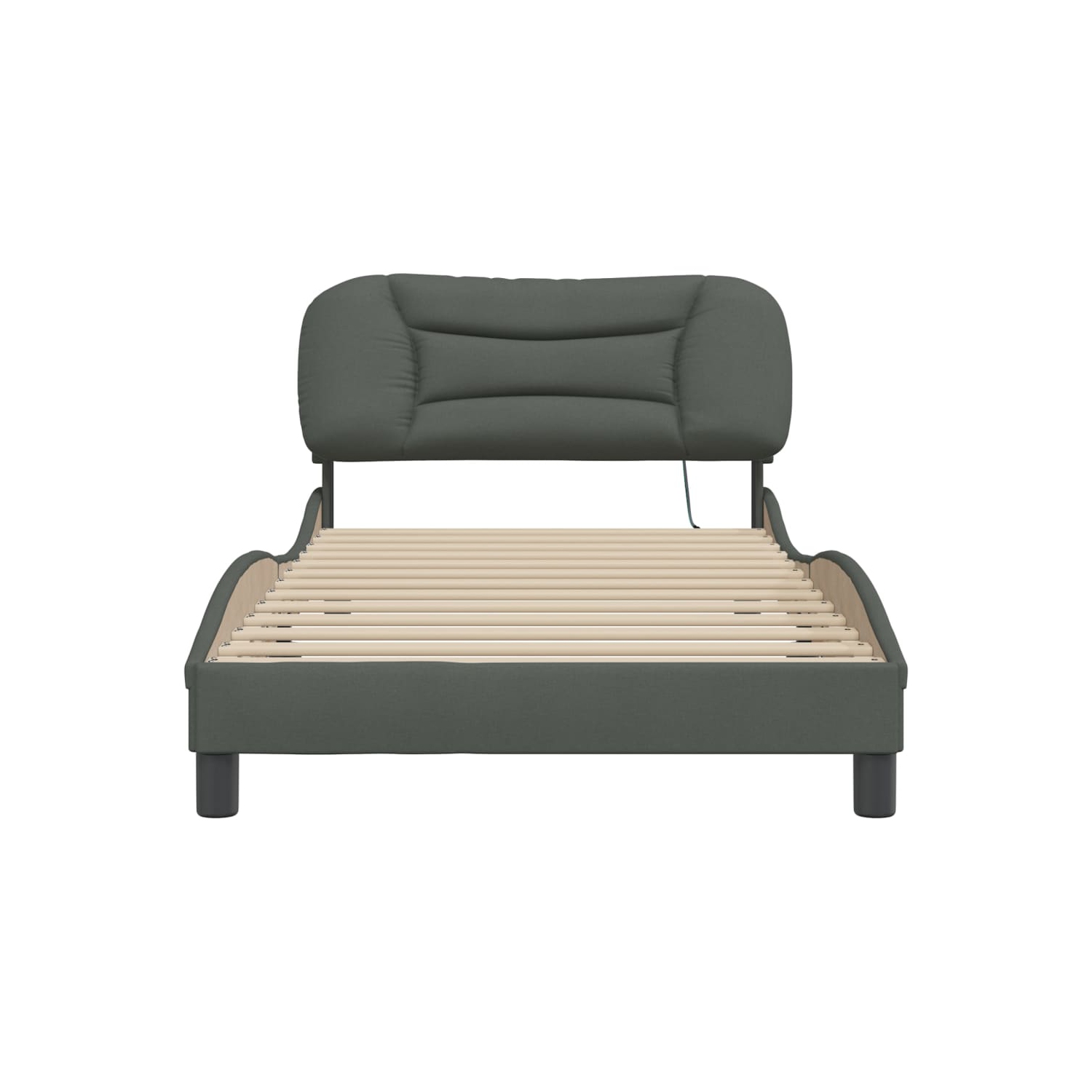 Cadre de lit vidaXL avec LED sans matelas «&nbsp;Hvar&nbsp;», tissu 203&nbsp;cm gris foncé 100 unités