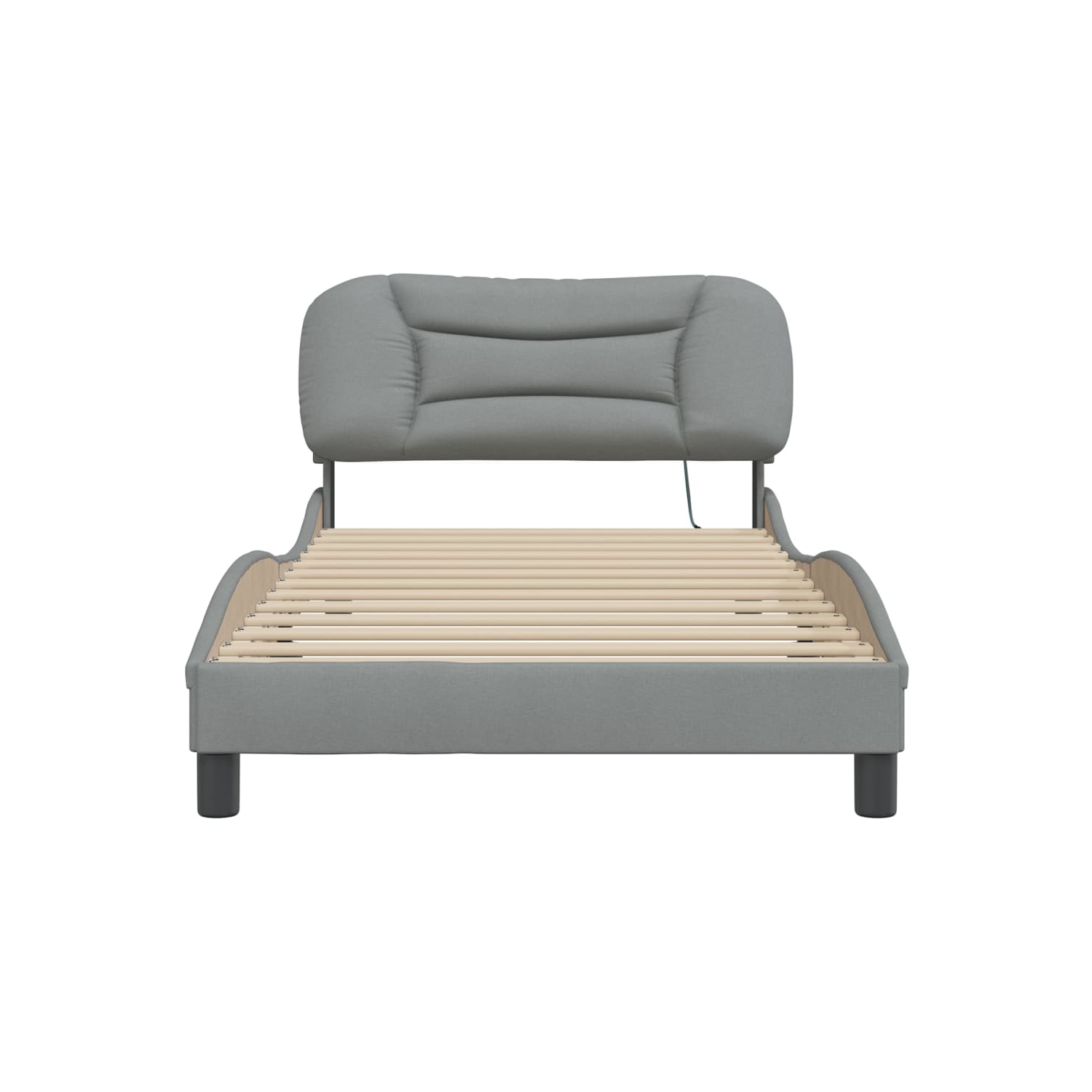 Cadre de lit vidaXL avec LED sans matelas «&nbsp;Hvar&nbsp;», tissu 203&nbsp;cm gris pâle 100 unités