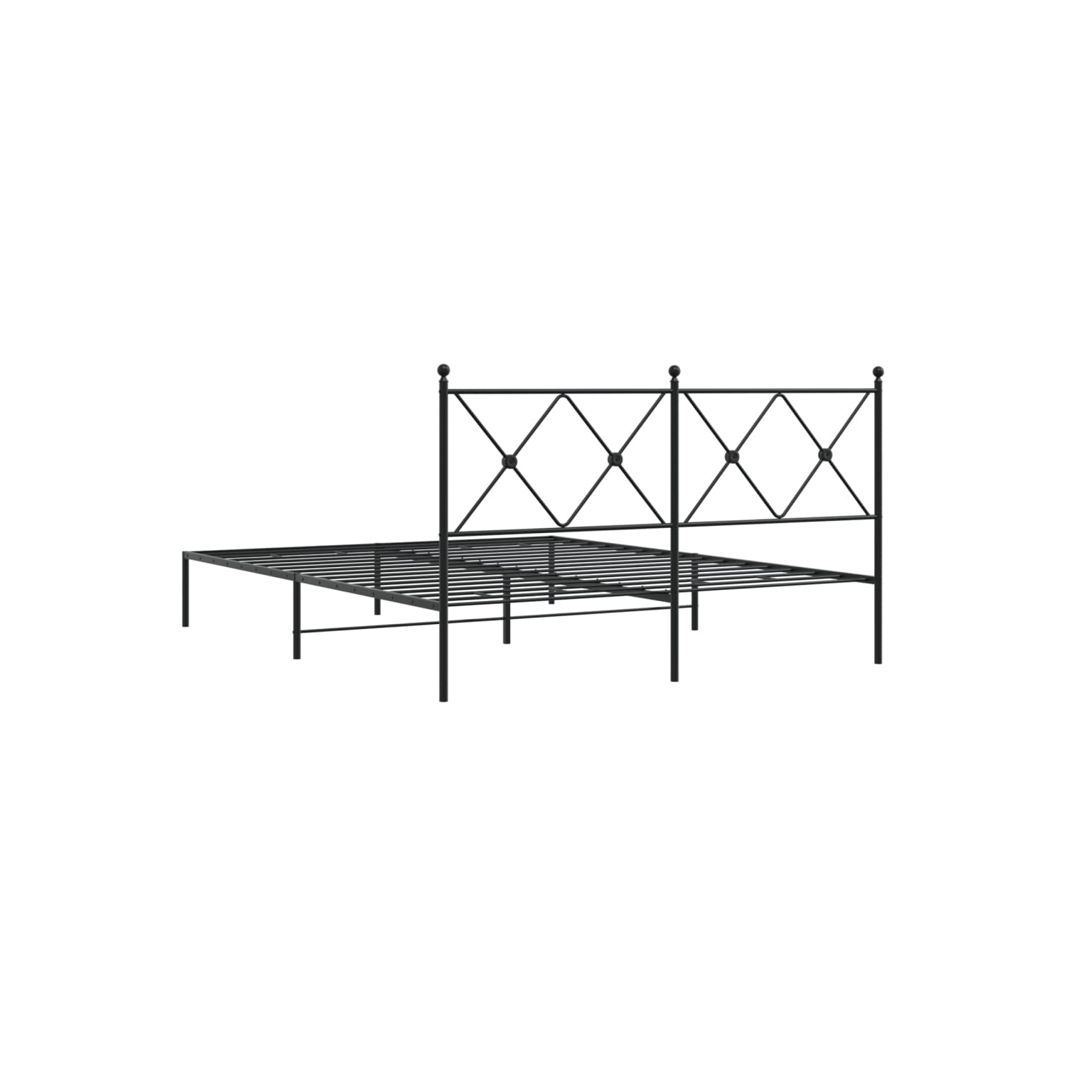 vidaXL Metal Bed Frame without Mattress with Headboard Black 150x200cm