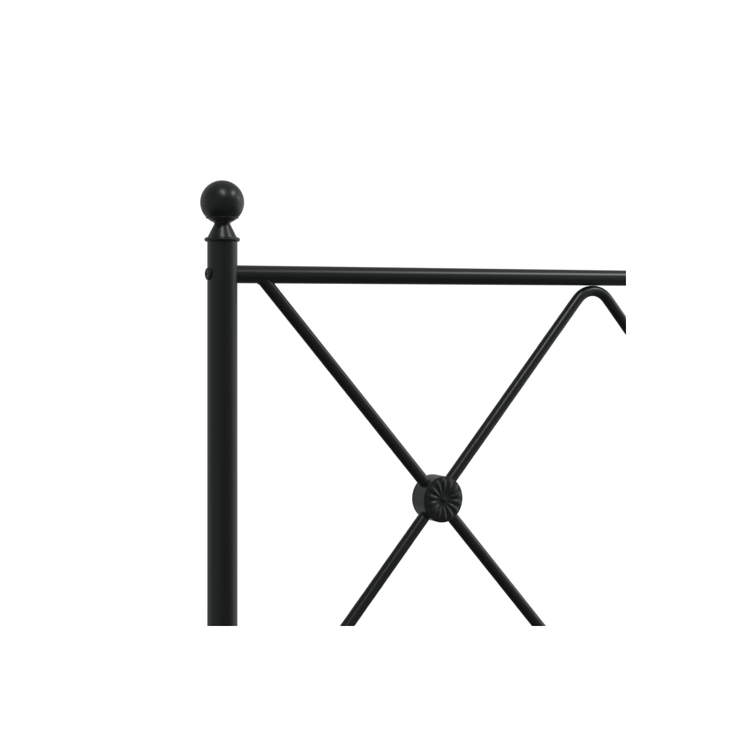 vidaXL Metal Bed Frame without Mattress with Headboard Black 150x200cm