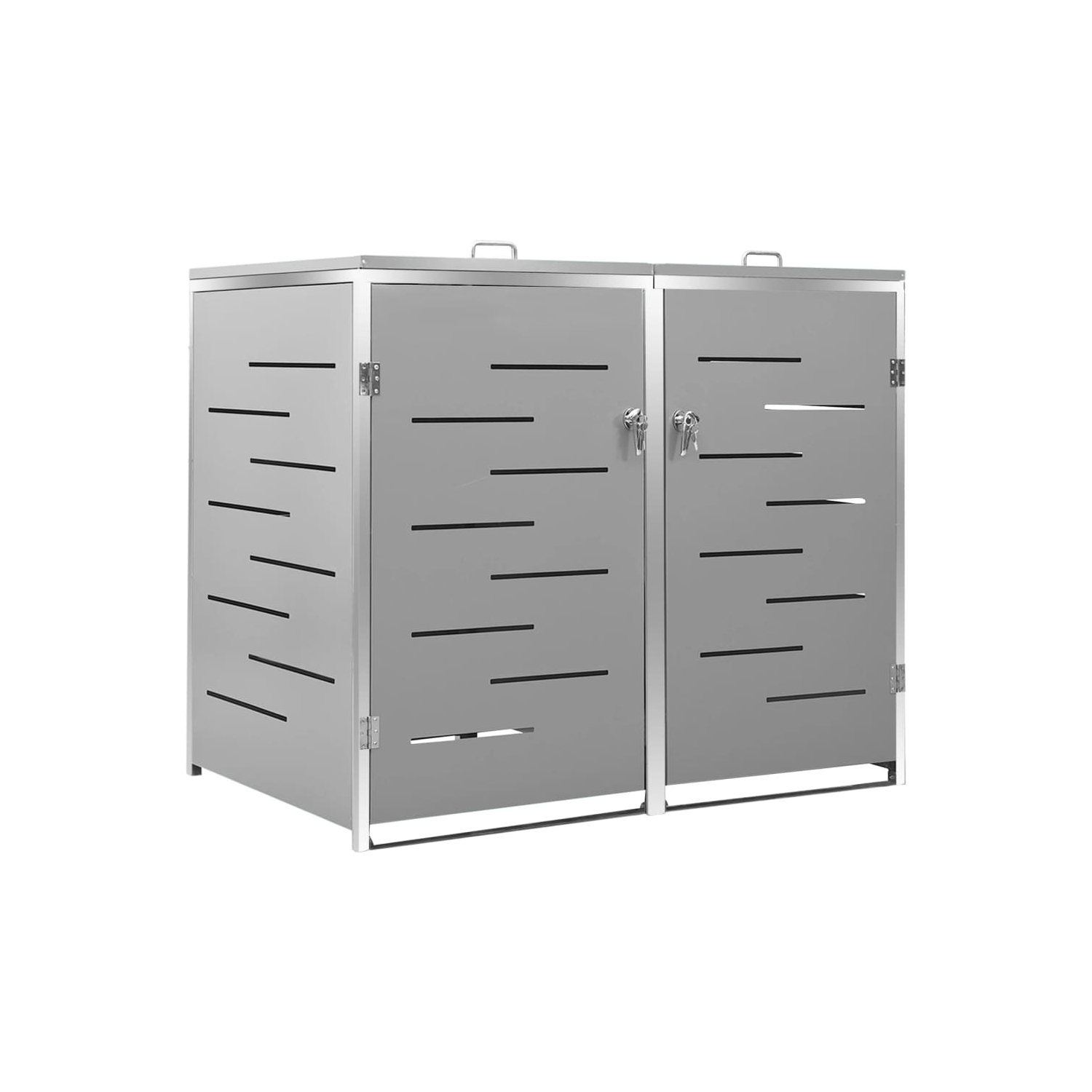 vidaXL Double Wheelie Bin Shed 138x77.5x112.5 cm Stainless Steel