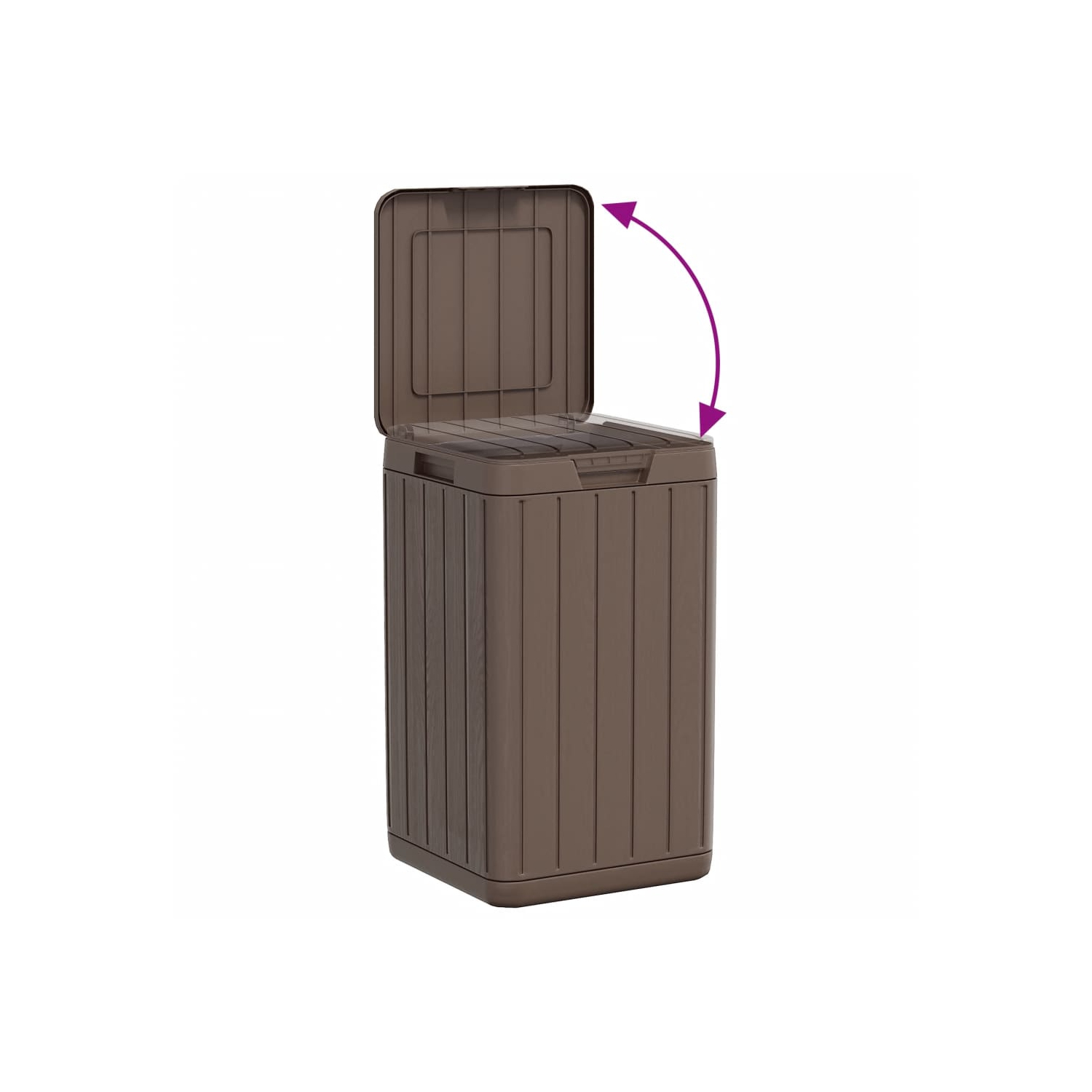 vidaXL Outdoor Garbage Bin Brown 38x38x65 cm PP