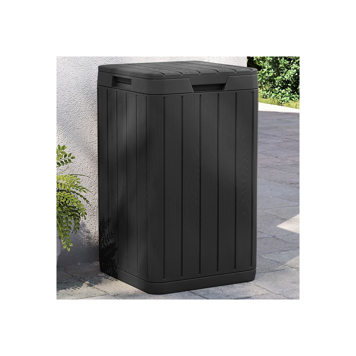 vidaXL Outdoor Garbage Bin Anthracite 38x38x65 cm PP