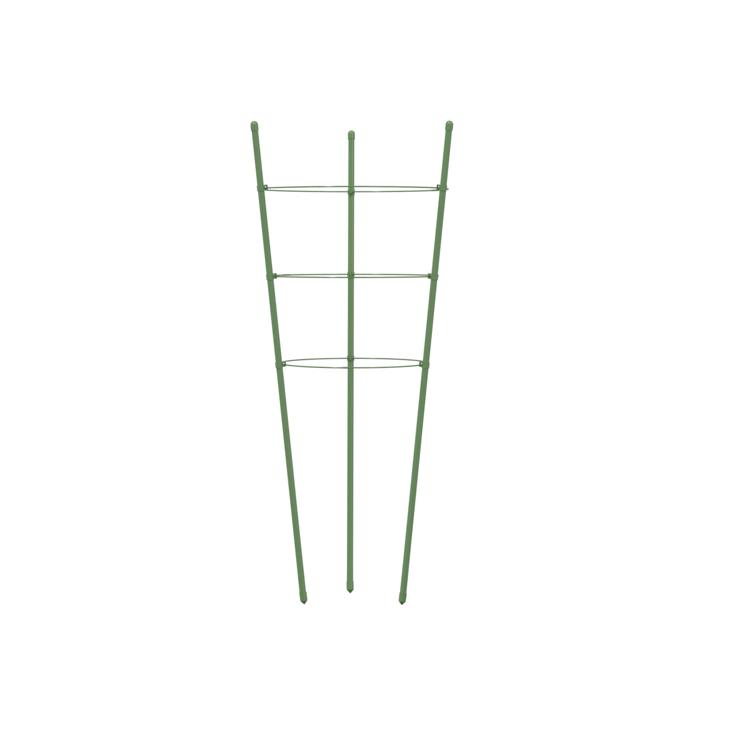 vidaXL Garden Plant Supports with 3 Rings 5 pcs Green 60 cm Steel