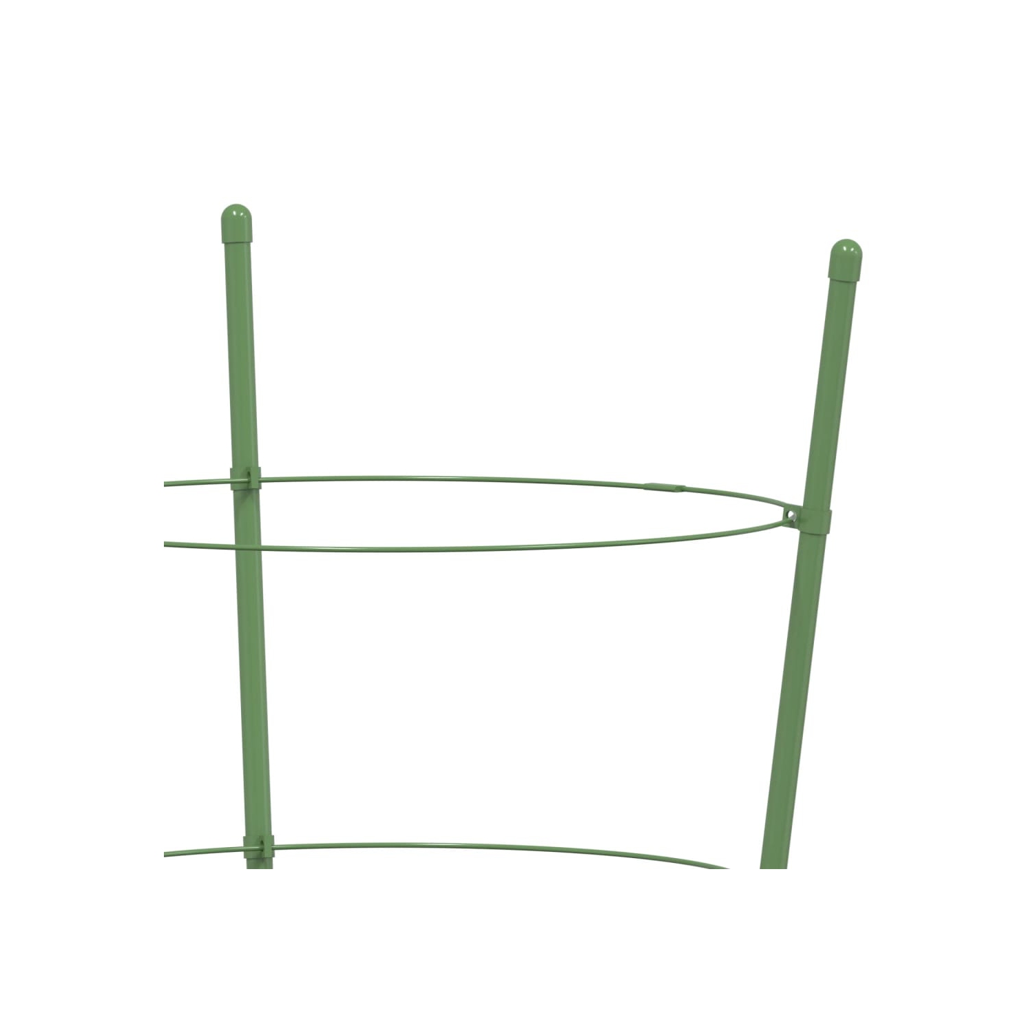 vidaXL Garden Plant Supports with 3 Rings 5 pcs Green 60 cm Steel