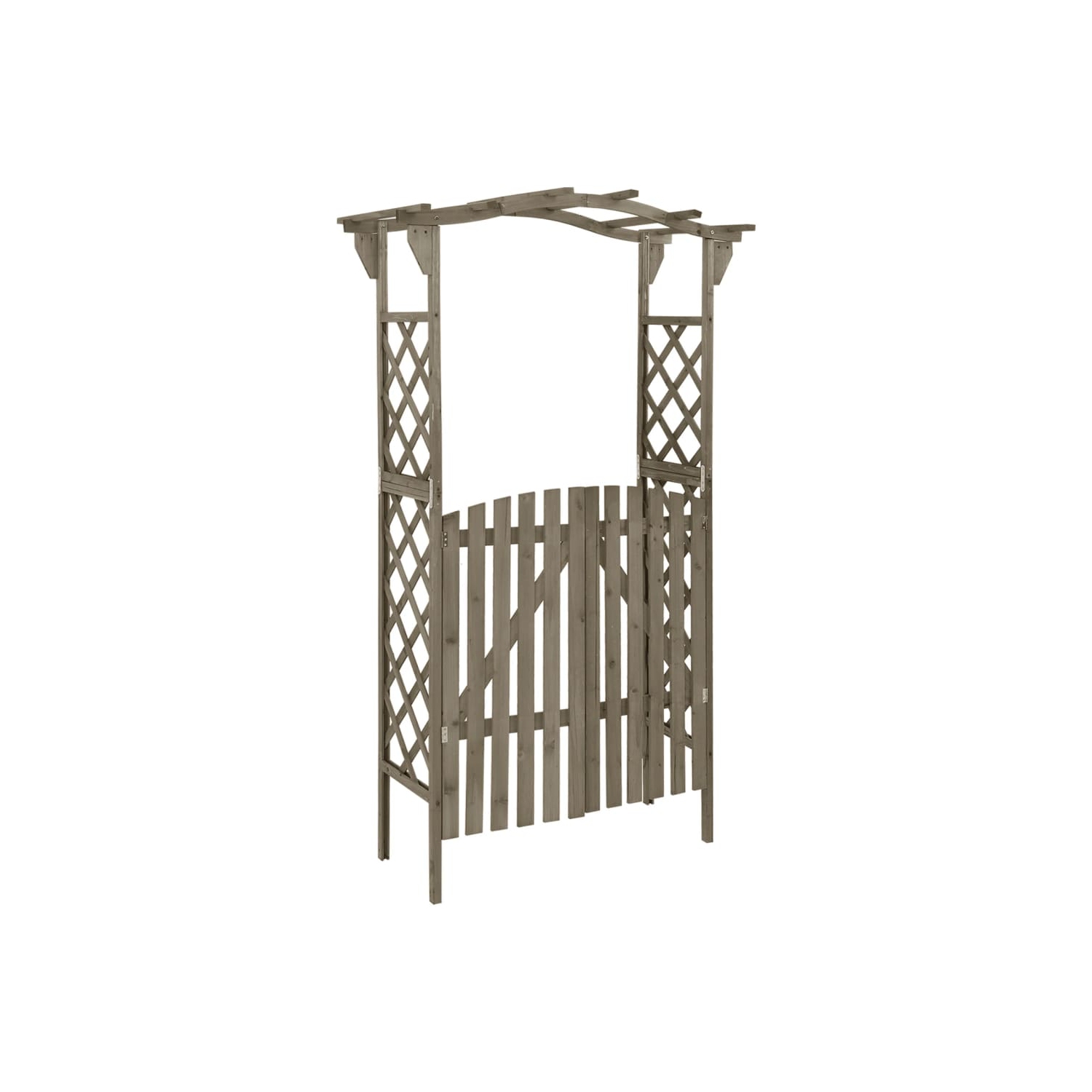 VisdaXL Pergola avec porte 116 x 40 x 40 x 40 204&nbsp;cm Gris bois massif