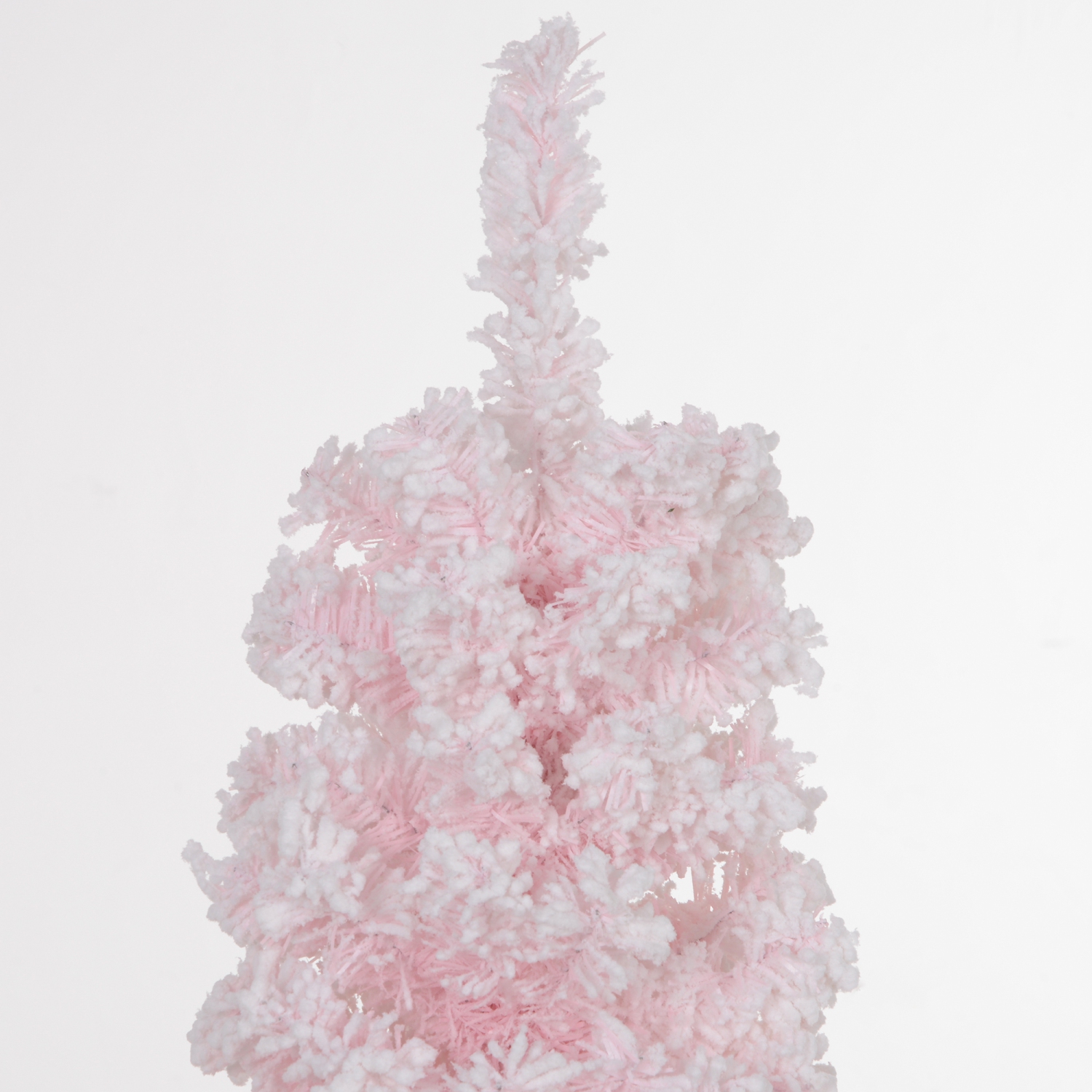 HOMCOM – Arbre de Noël à crayons floqués de neige 6 pi, arbre de Noël mince et artificiel avec branches réalistes, support pliant en métal, rose