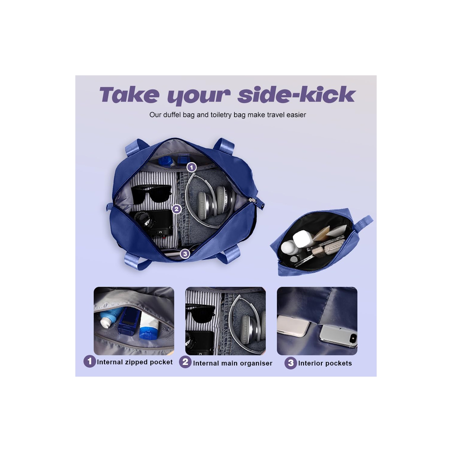 Ensemble de 5 valises légères CoolHut en plastique ABS TSA Lock avec 4 valises de cabine à roulettes universelles pour les voyages, les bagages