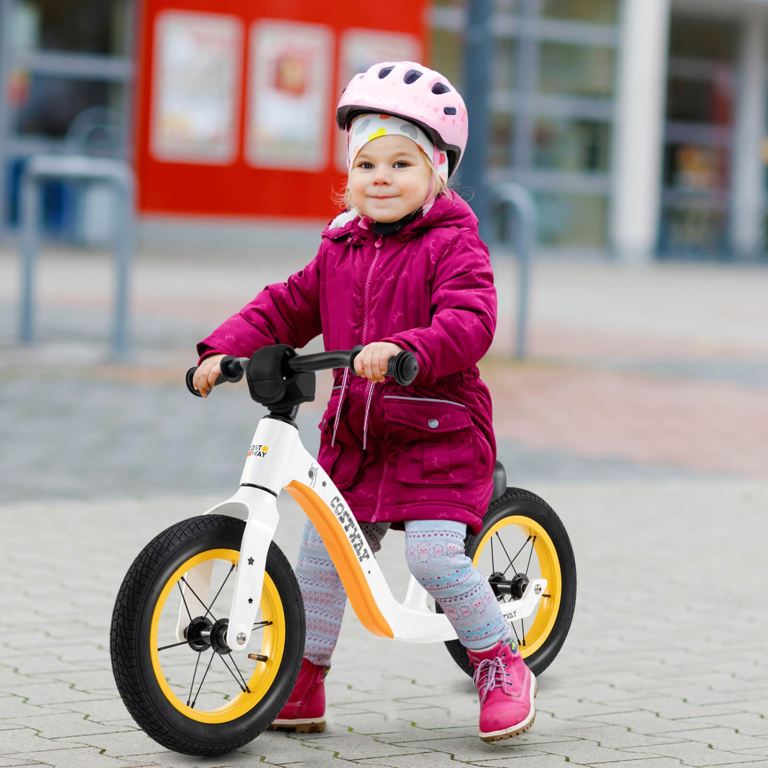 Costway 12 Inch Toddler Balance Bike No Pedal Training Bicycle withAdjustable Seat Height