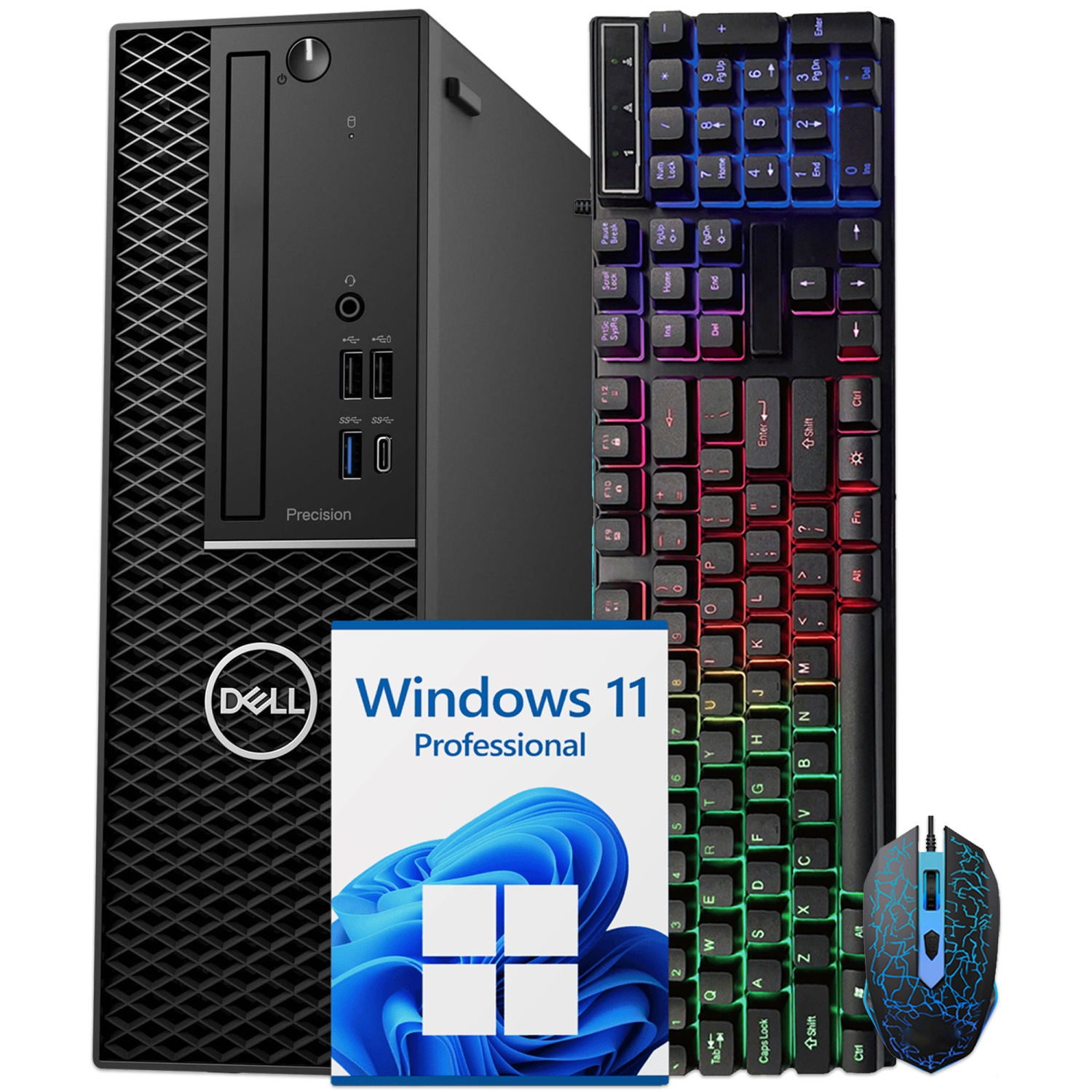 Refurbished (Good) - Dell Precision 3430 SFF High Performance Desktop PC - Built-in AC7260 WIFI 5 Bluetooth (Intel i7 Hexa-Core/ 32GB RAM/ 1TB NVMe SSD/ Windows 11 Pro) Black