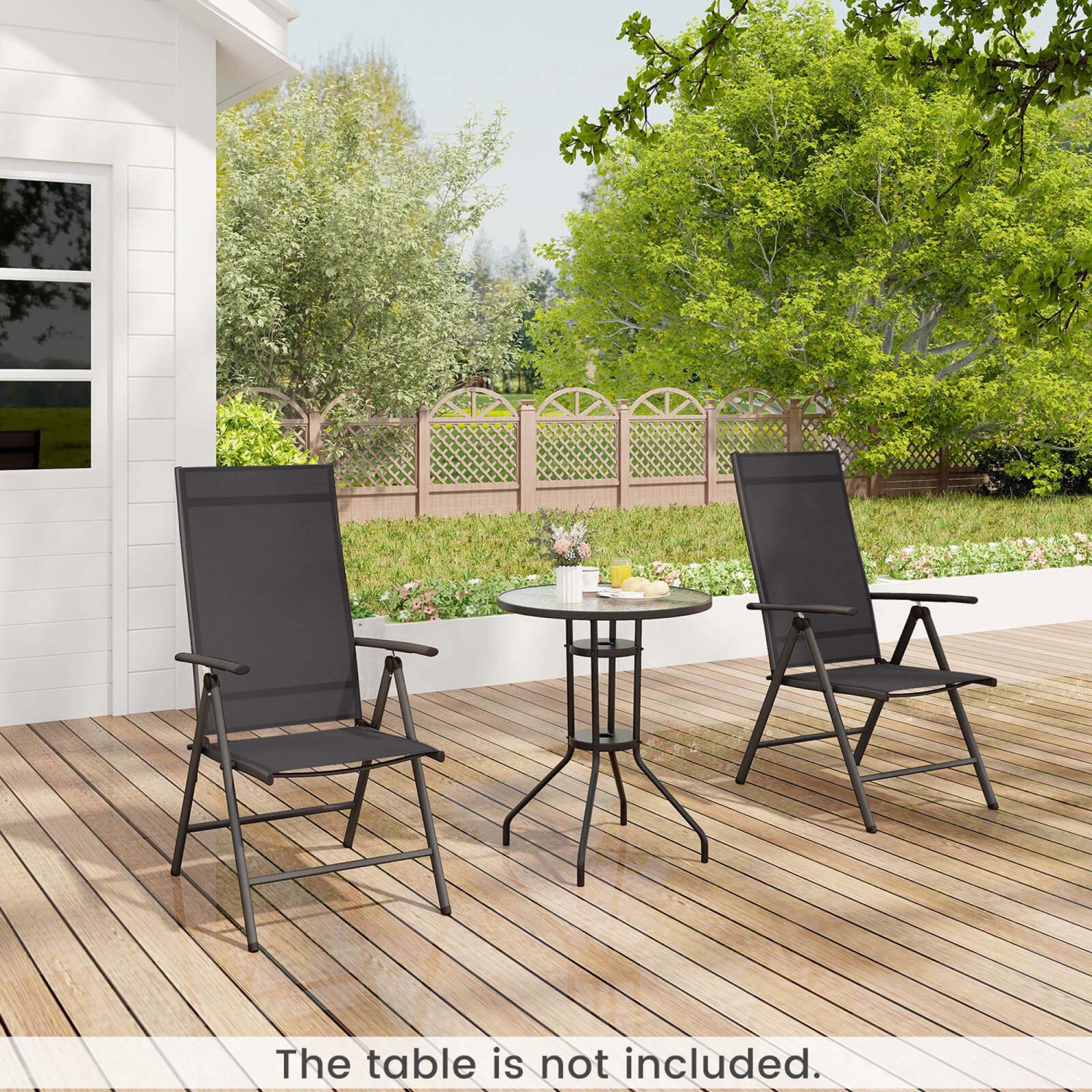 Chaise pliante de patio 1 pièces de Costway avec dossier haut réglable à 7 niveaux pour le jardin Noir