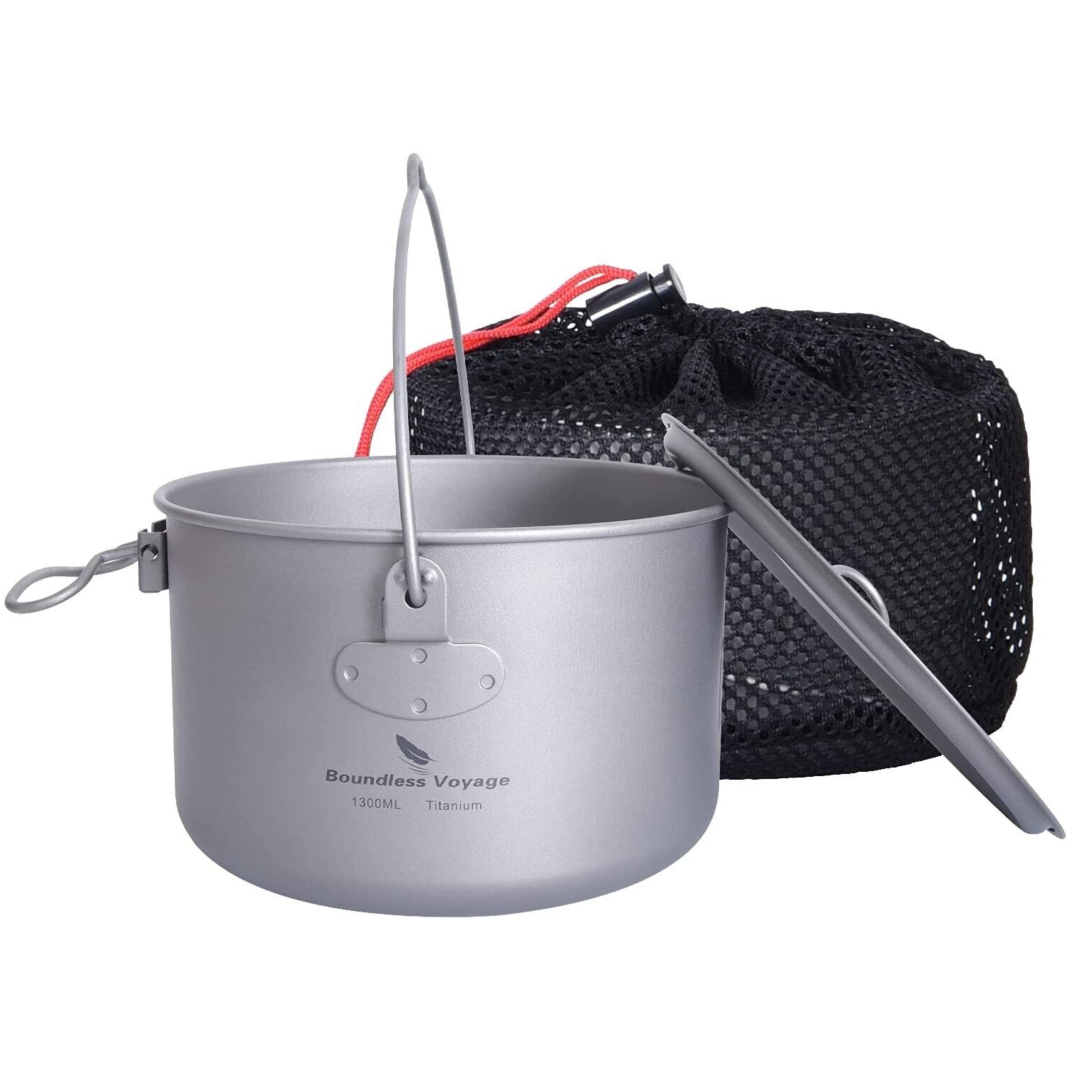Boundless Voyage Outdoor Camping Ultralight Portable Cooking Pot Cookware 1300ML
