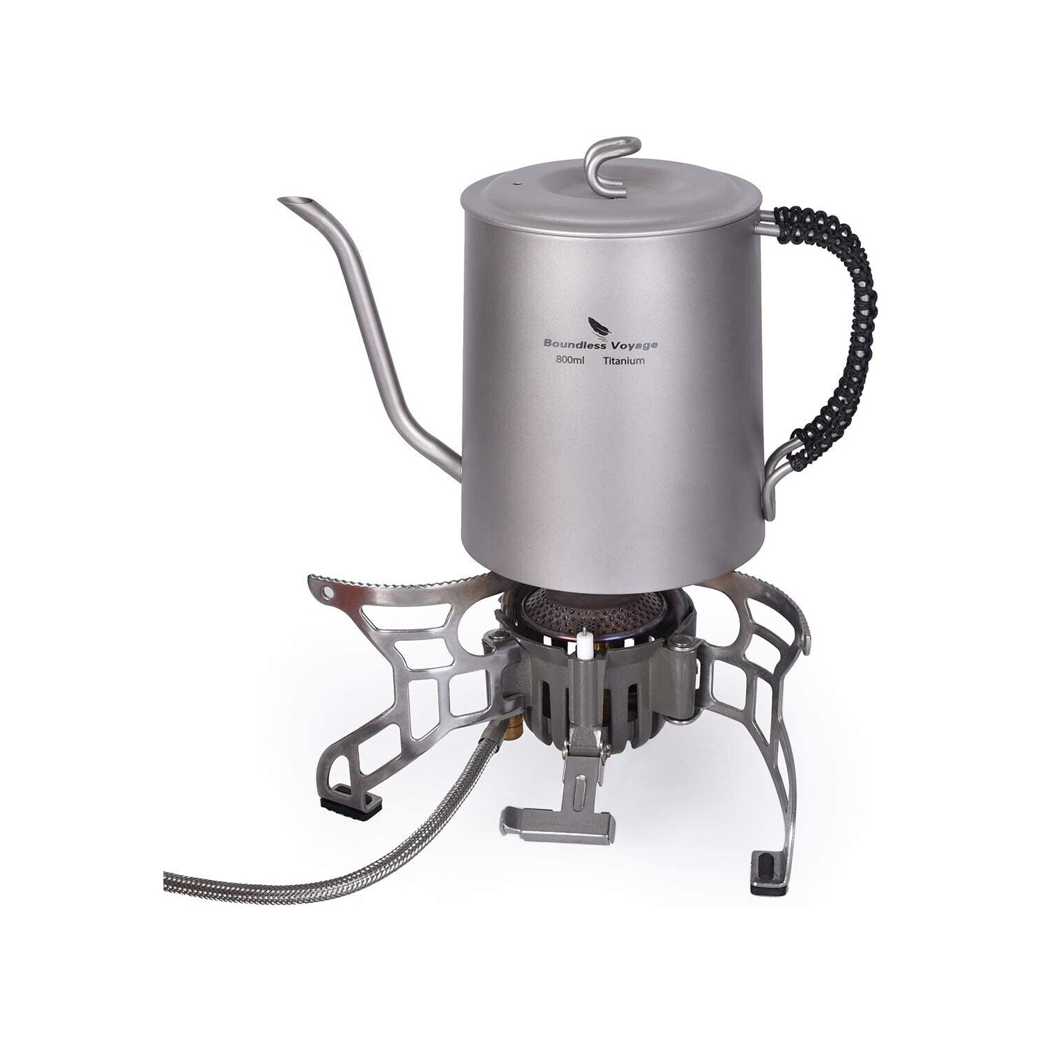 Boundless Voyage Titanium 800ml Kettle with Anti-scalding Handle Gooseneck