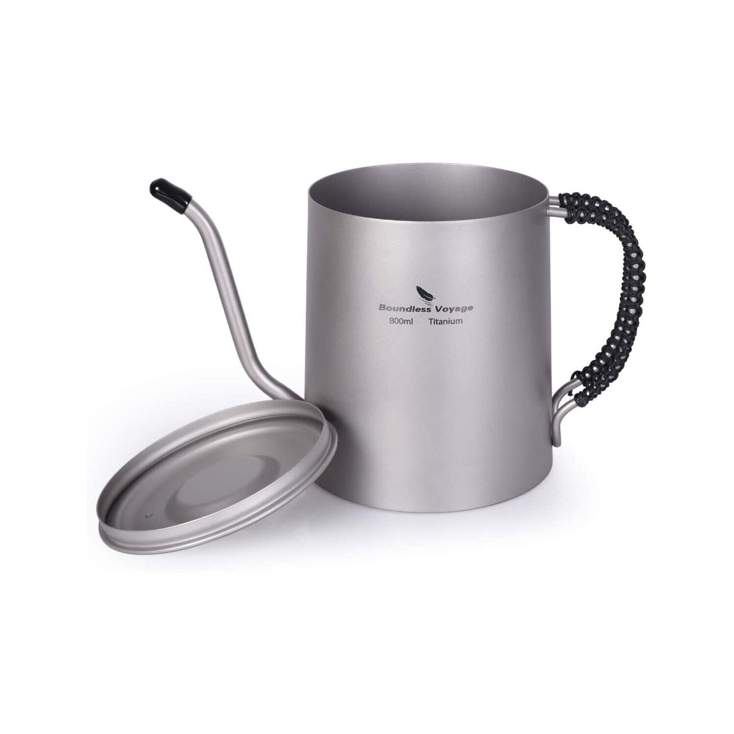 Boundless Voyage Titanium 800ml Kettle with Anti-scalding Handle Gooseneck